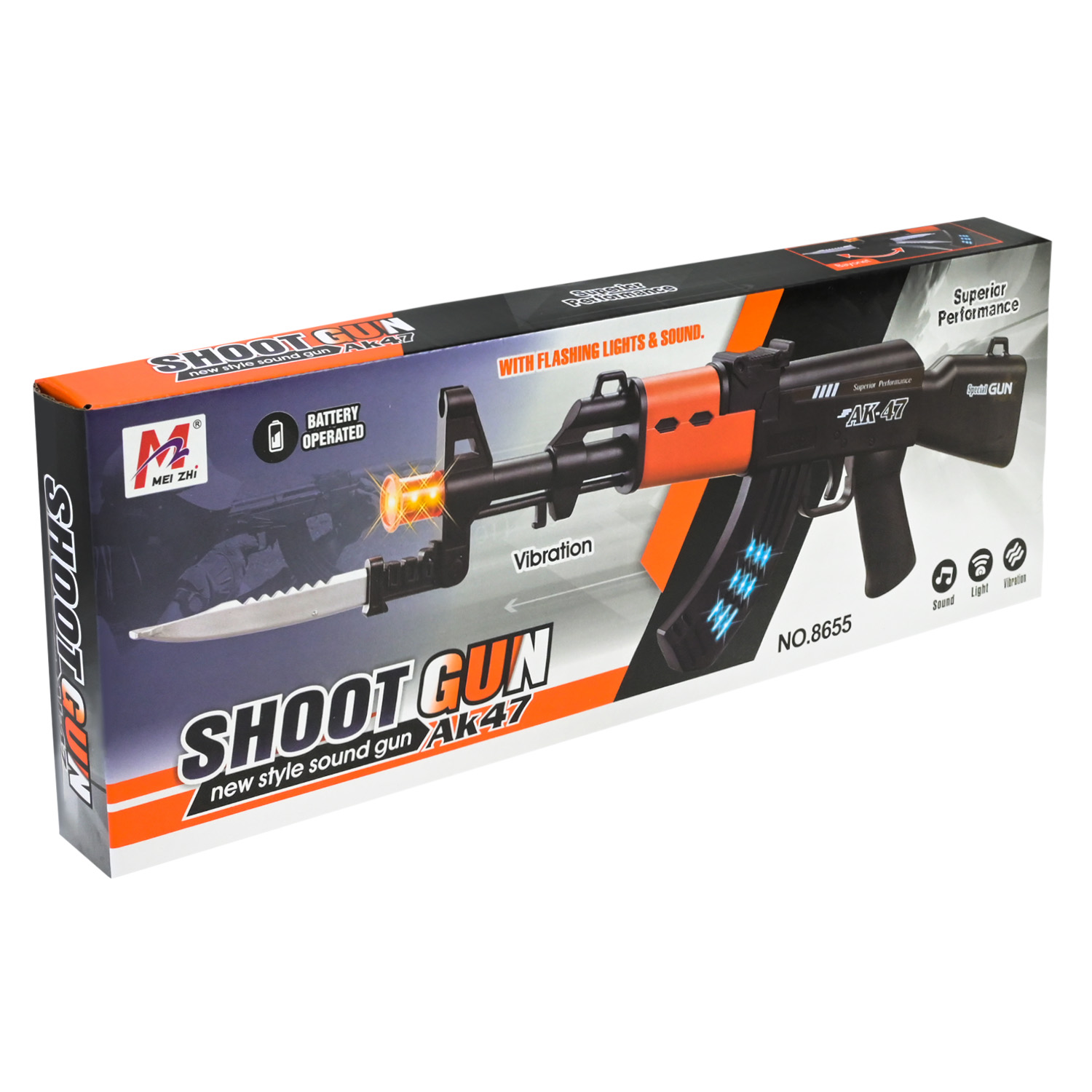 Автомат 8655 (96шт/2) батар., світло короб. 35*3*13 см