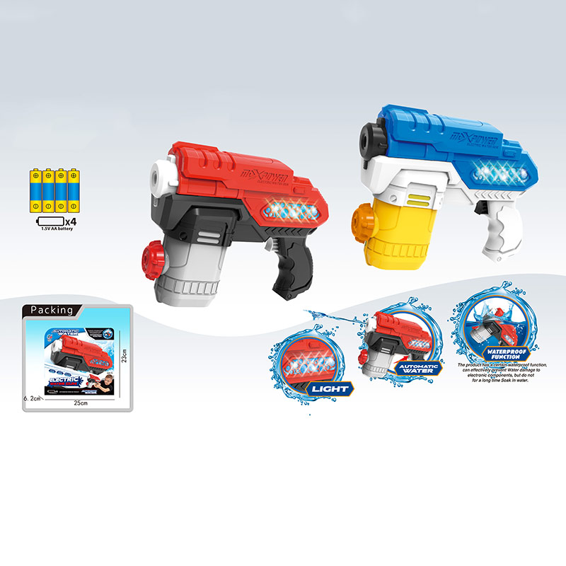 Водяний пістолет арт. M80000C (72шт/2) автоматичний, світло, батарея (не входить до комплекту), 2 кольори на планшетці 25*23 см