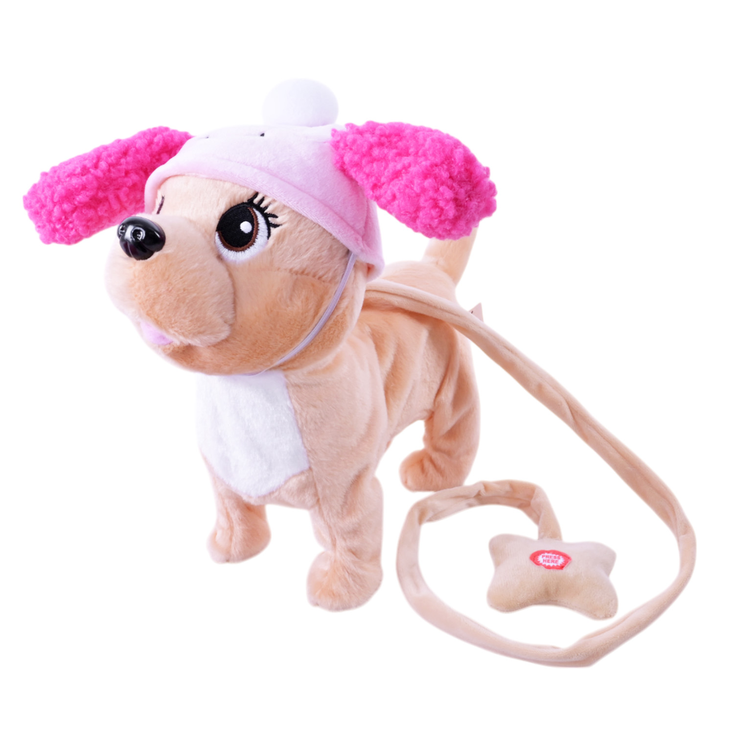 М'яка інтерактивна арт. C2201 (40шт/2) музична собачка на повідку 29х12х28 см, 3 види,сумка 20х12х27 см