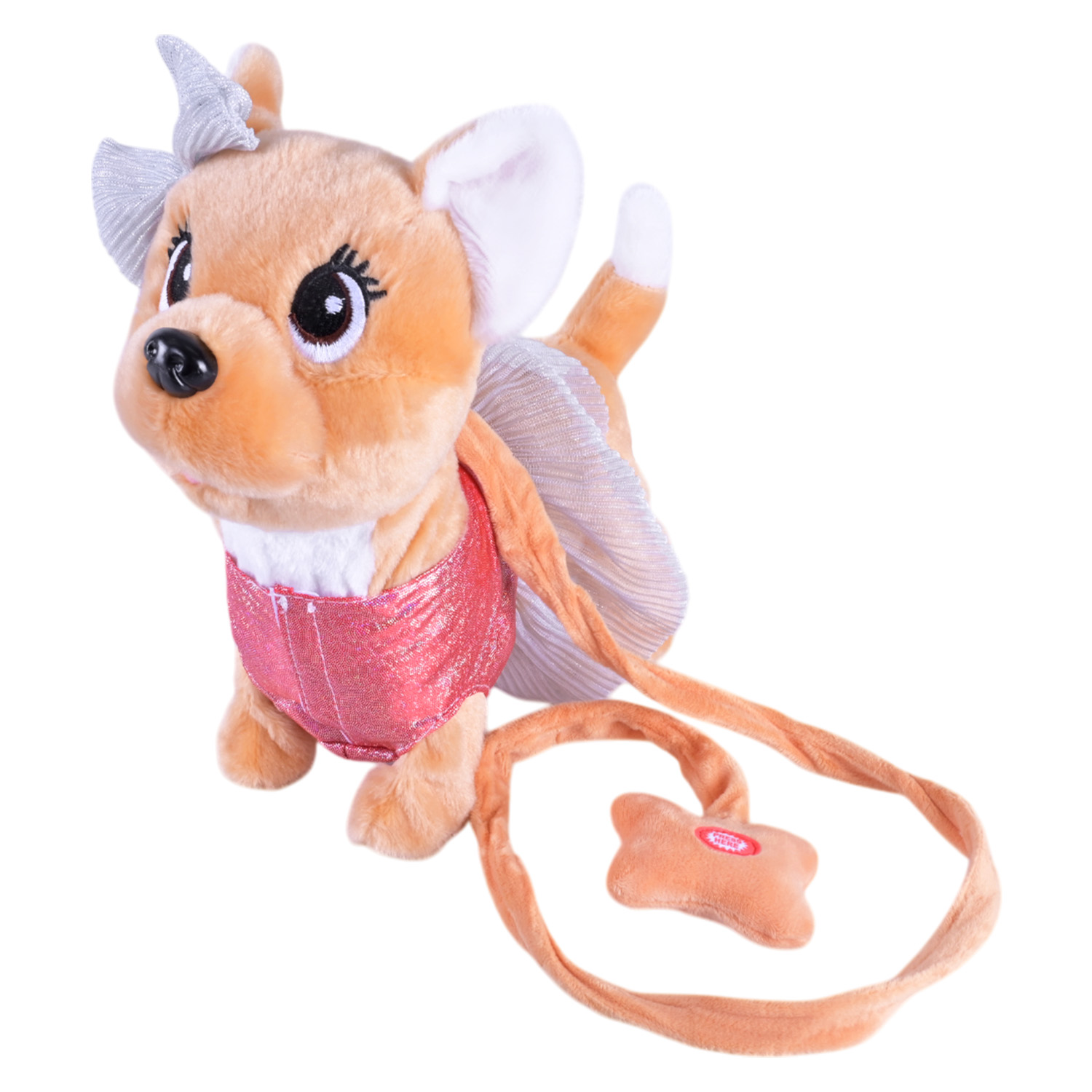 М'яка інтерактивна арт. C2201 (40шт/2) музична собачка на повідку 29х12х28 см, 3 види,сумка 20х12х27 см