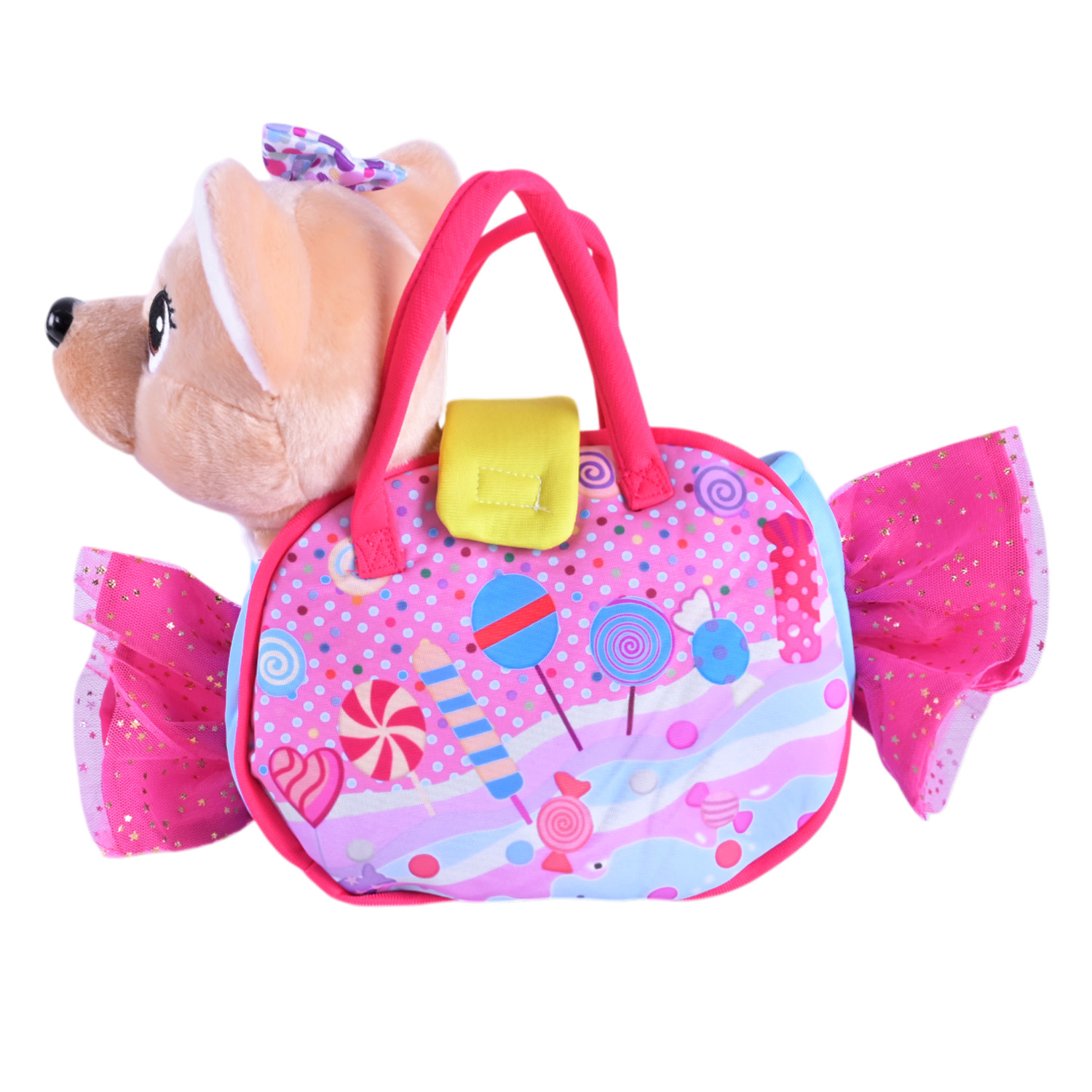 М'яка інтерактивна арт. C2201 (40шт/2) музична собачка на повідку 29х12х28 см, 3 види,сумка 20х12х27 см