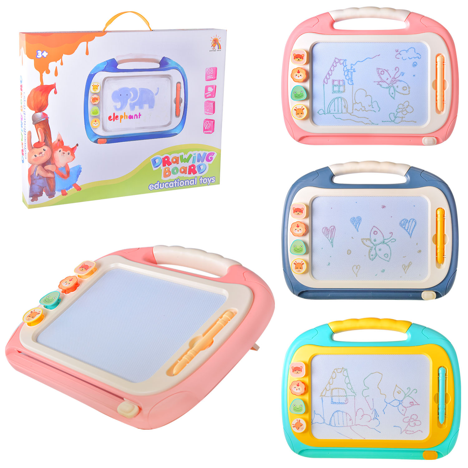 Дошка для малювання арт. KD003 (24шт/2), 3 кольора, короб. 47*37*5,2 см