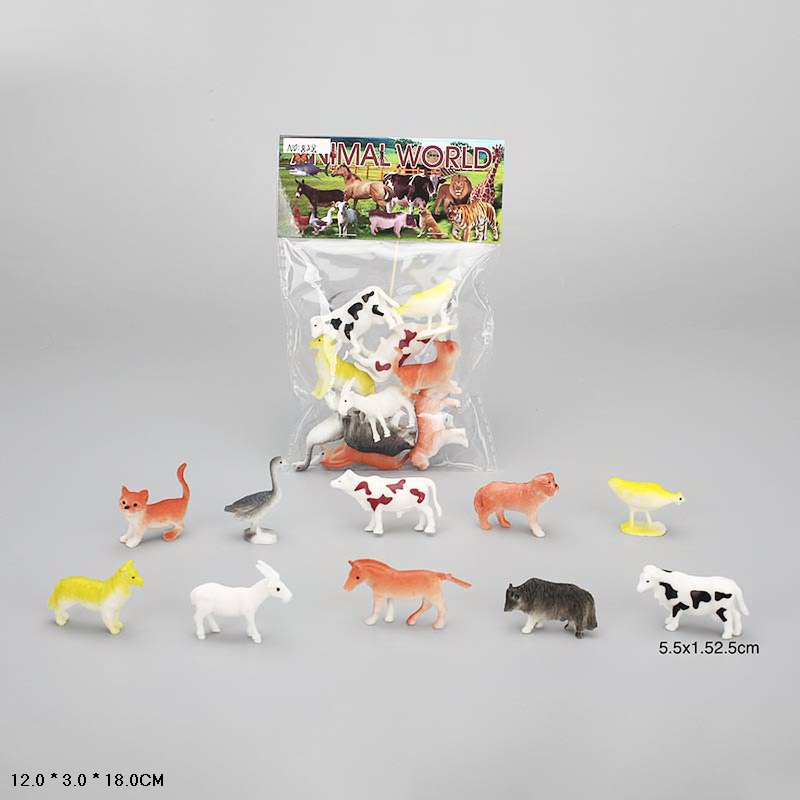 Тварини арт. 828 (384шт/2) свійськи, 10 шт. пакет 12*3*18см