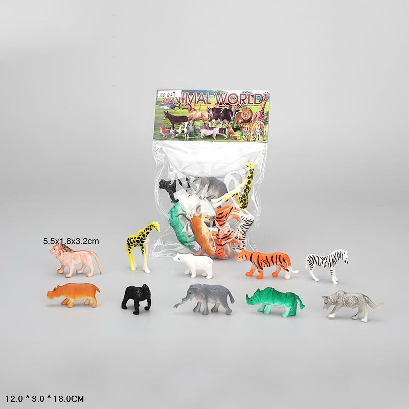 Тварини арт. 829 (384шт/2) дикі, 10 шт. пакет 12*3*18см