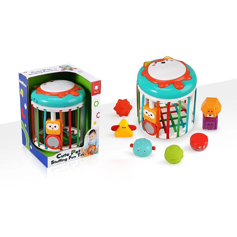 Логіка тактильна муз. арт. 829 (24шт/2)батар.6 вкладишей, барабан, короб. 18*16см