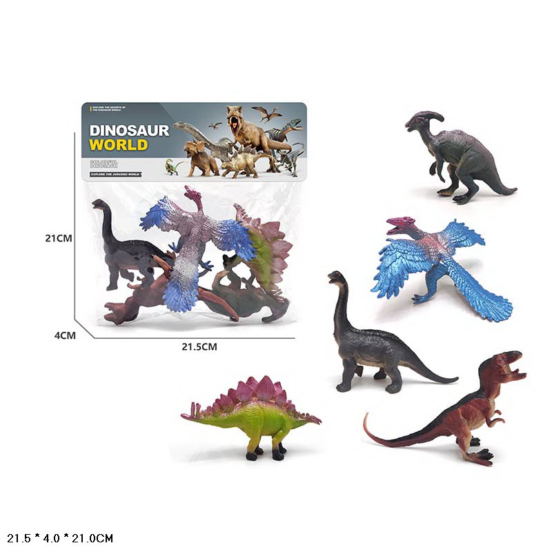 Тварини арт. KL-210 (144шт/2)динозаври, по 5 шт пакет. 21,5*21*4см