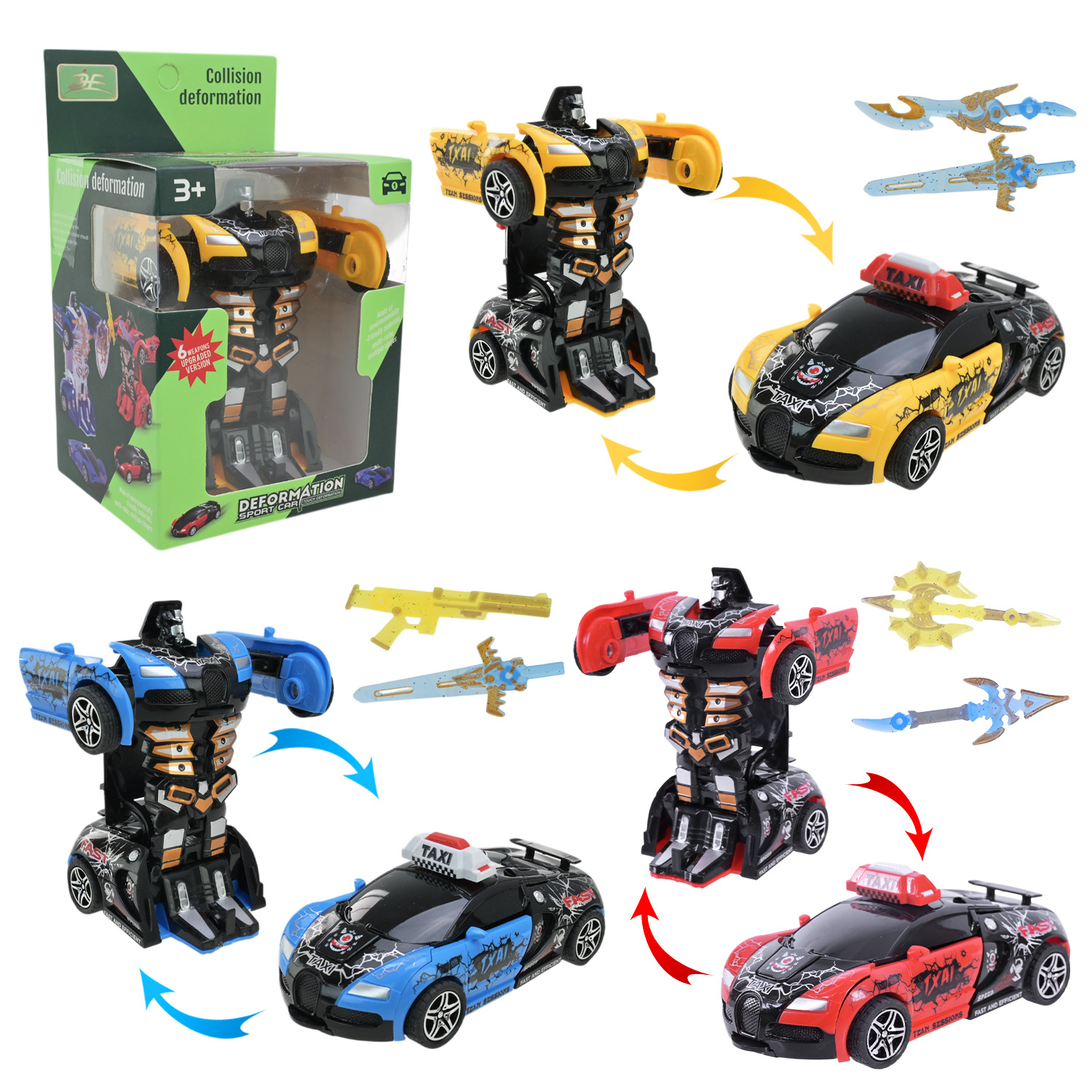 Робот арт. B1528-3B (192шт/2) 3кольора, інерц. машина, короб. 10,6*9*17см