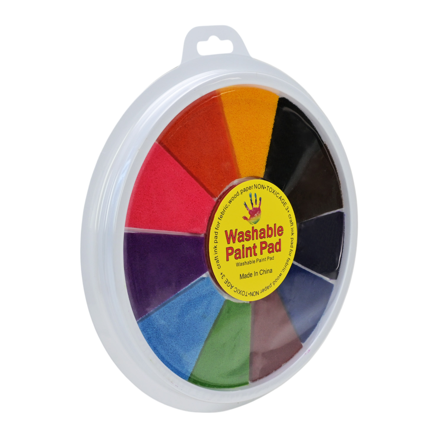 Набір для творчого малювання арт.CE150419 (100шт) пальчикові фарби 12 кольорів, діаметр 22 см