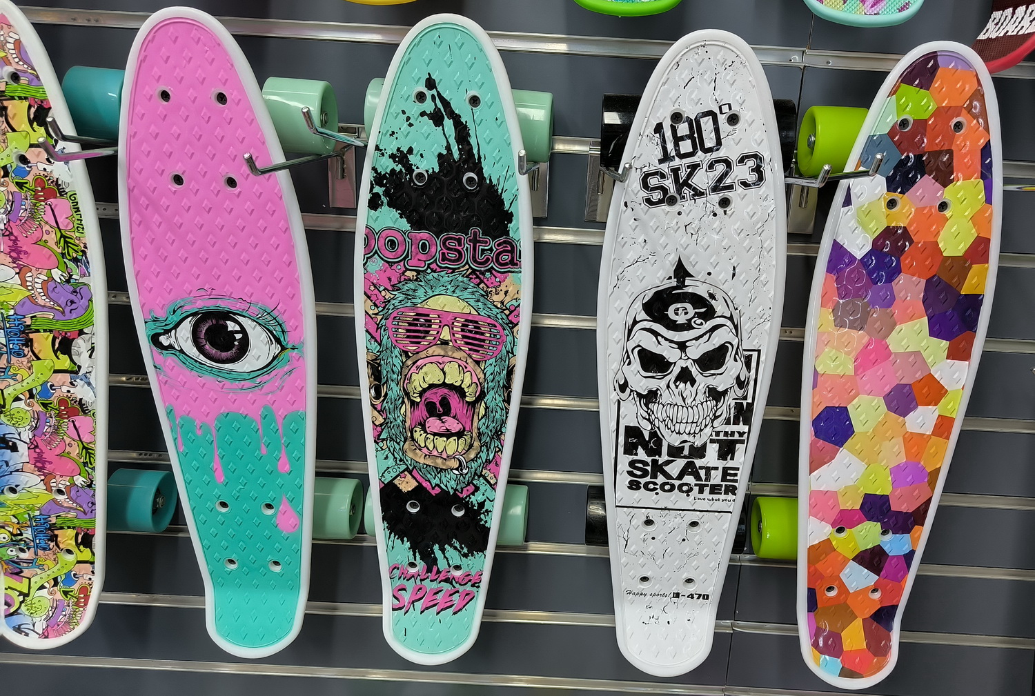 Пенні борд арт. SC25145 (8шт) 56*15 см колеса PU свiтяться, 4 види,у плівці