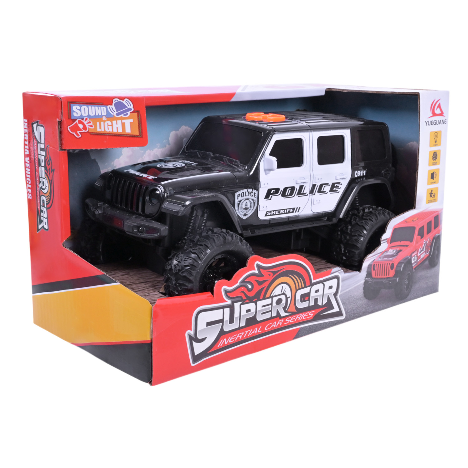 Машина батар арт. A25-9/10/11/12 (60шт/2) свiтло,звук,4 види,світло,батар короб. 25,5*12,7*14,5см