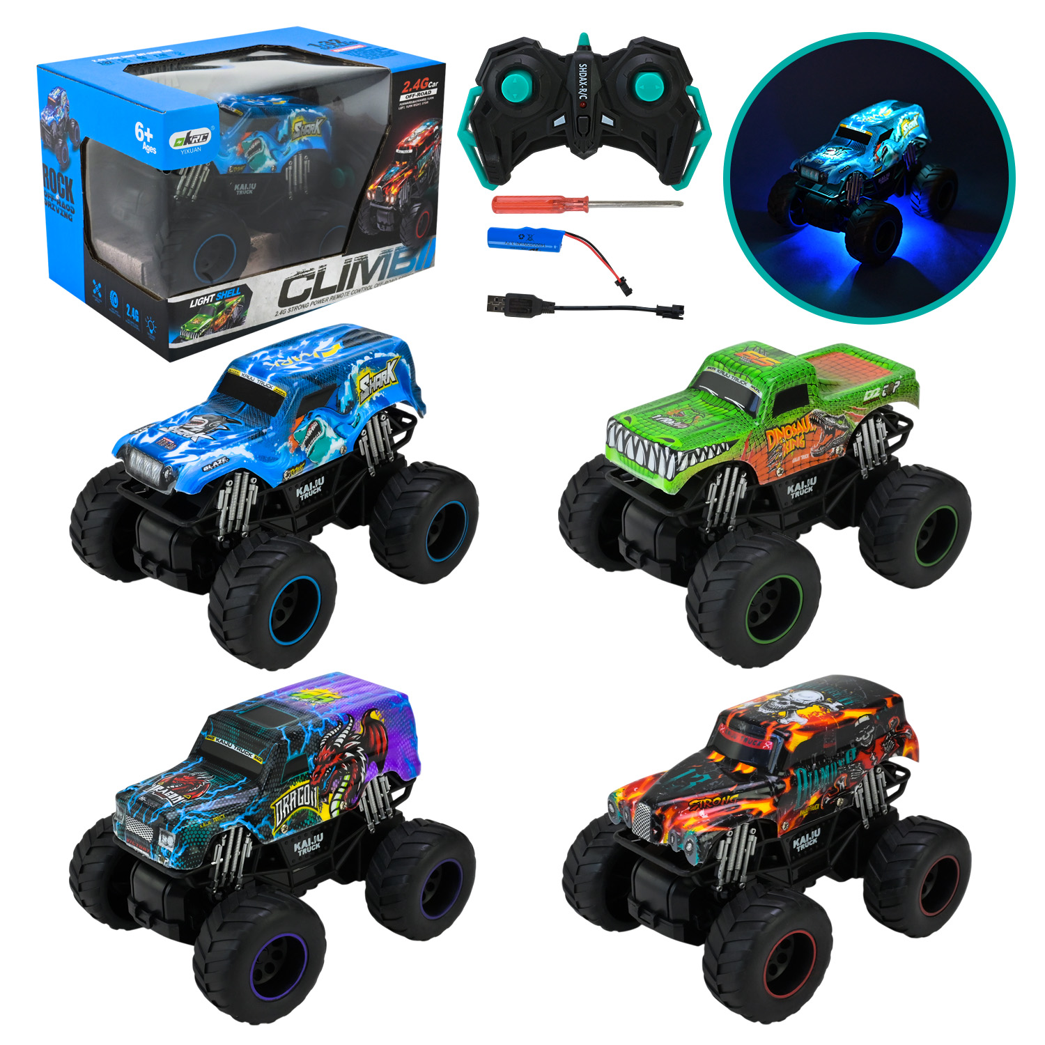 Машина р/к акум. арт. KM665-5A/3A/2A/1A (72шт/2) 4 види,короб. 19*12,5*12,5см