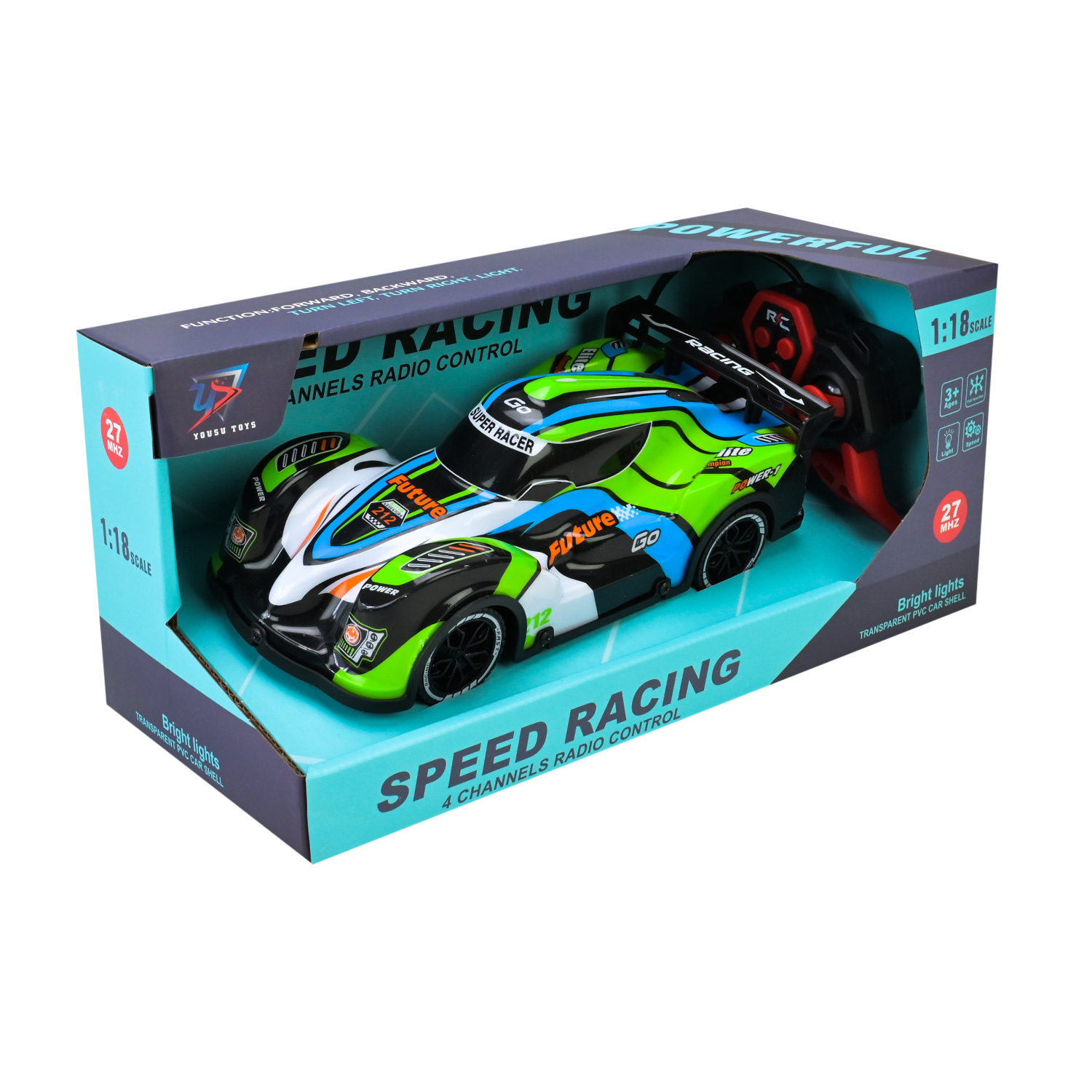 Машина р/к акум. арт. US-22015A-18A (48шт/2) свiтло,4 кольори,короб. 30*13*13,5см