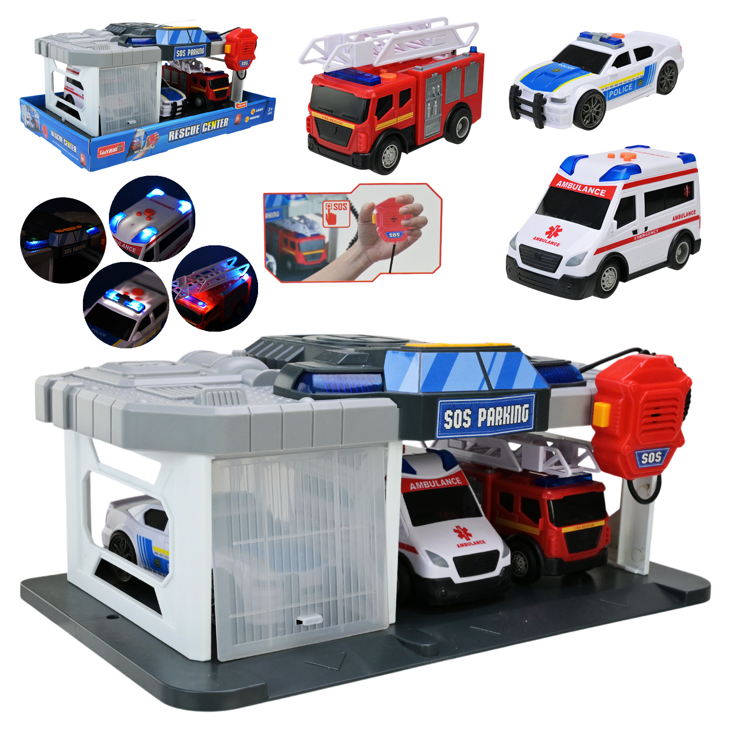 Паркінг арт. 2024-12 (12шт/2) батар,свiтло,звук,  короб.  38*23*19см