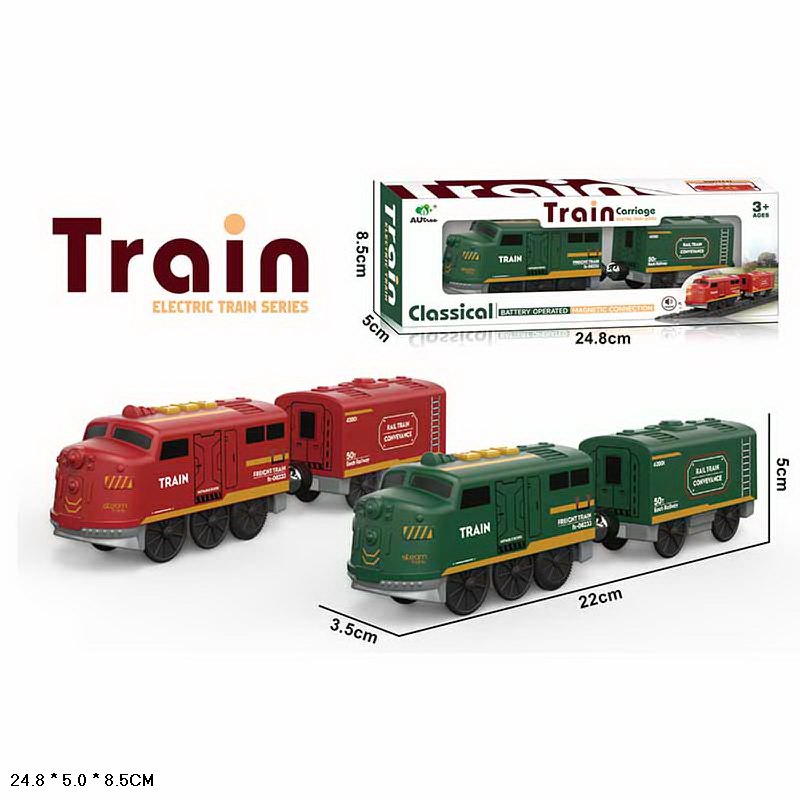 Поїзд батар арт. AU8883 (144шт/2) магніт.вагончики світло,звук короб. 24,8*8,5*5см