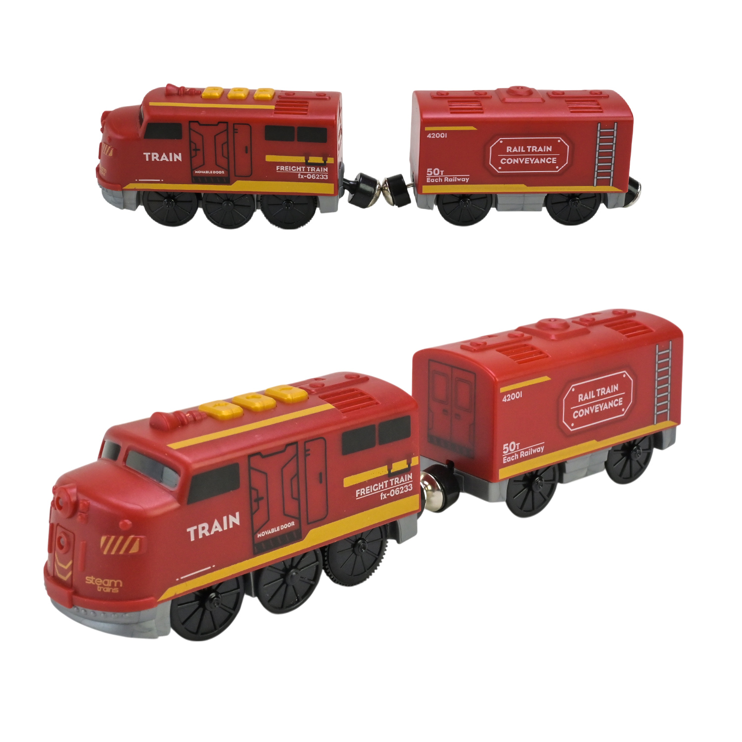 Поїзд батар арт. AU8883 (144шт/2) магніт.вагончики світло,звук короб. 24,8*8,5*5см