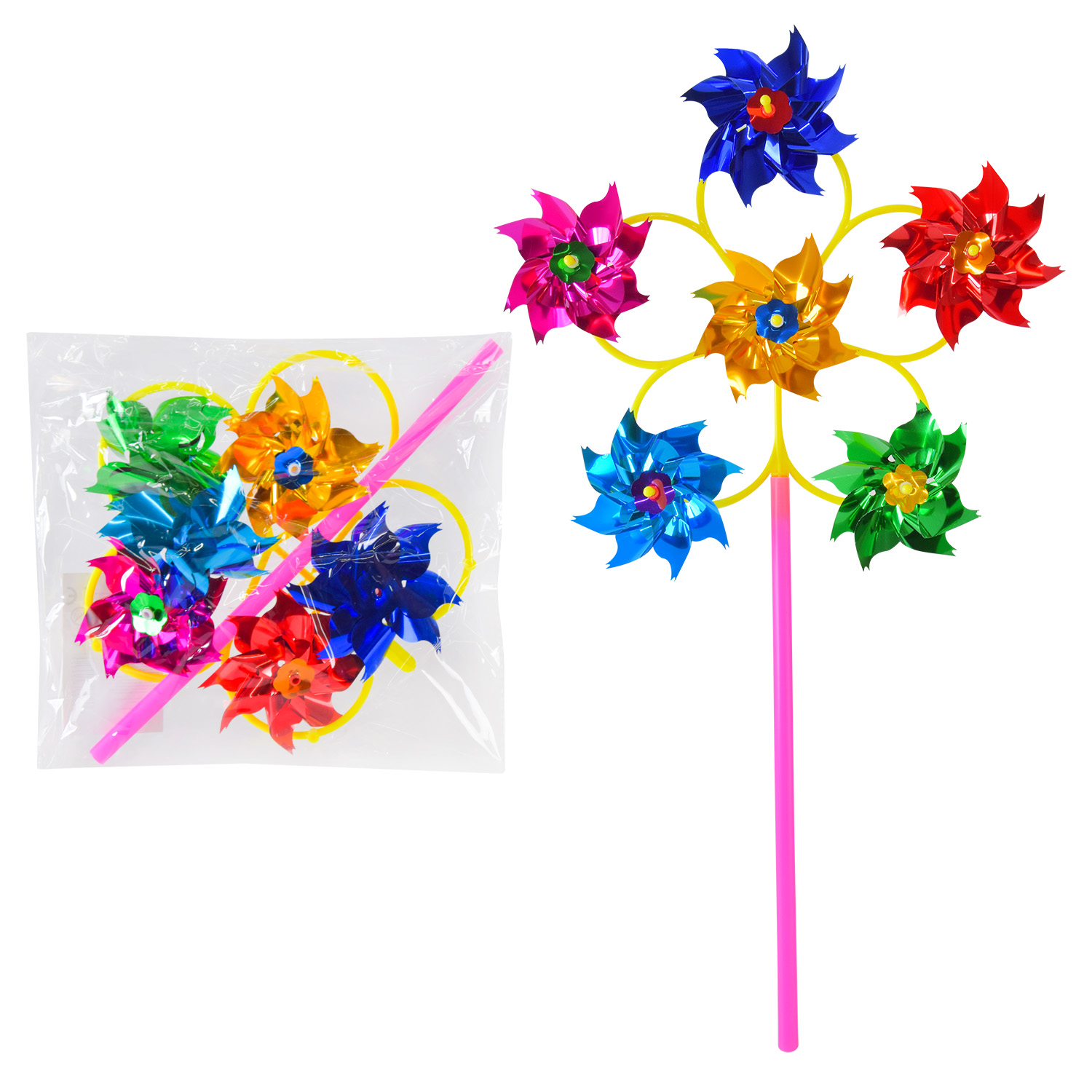 Вітрячок арт. V2452 (500шт) 28 см, 6 квіток пакет.