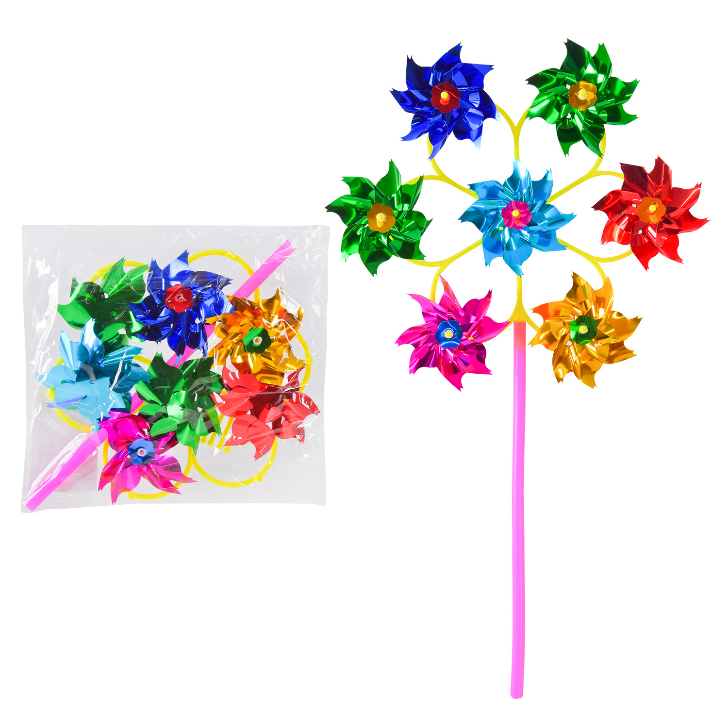 Вітрячок арт. V2453 (500шт) 28 см, 7 квіток пакет.