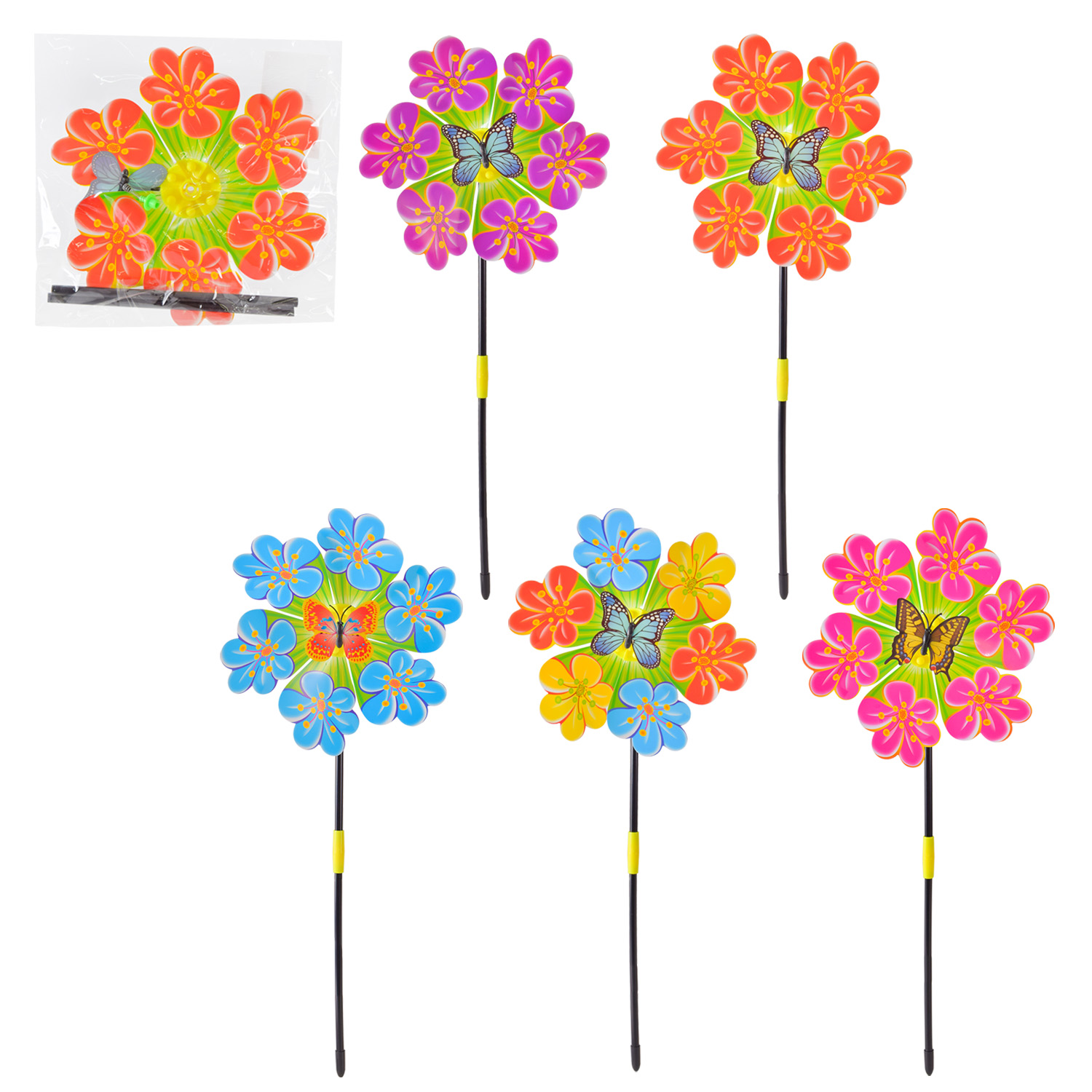 Вітрячок арт. V2455 (400шт) 22 см, 4 кольори пакет.