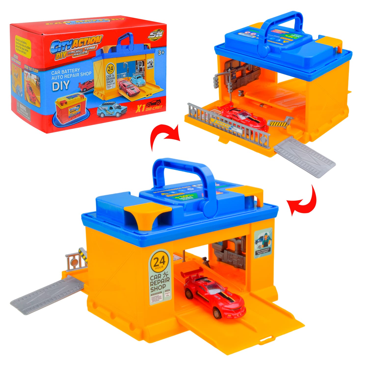 Ігровий набір арт. SK-121G (72шт/2) машинки, короб. 15,5 * 10,5 * 10,2 см