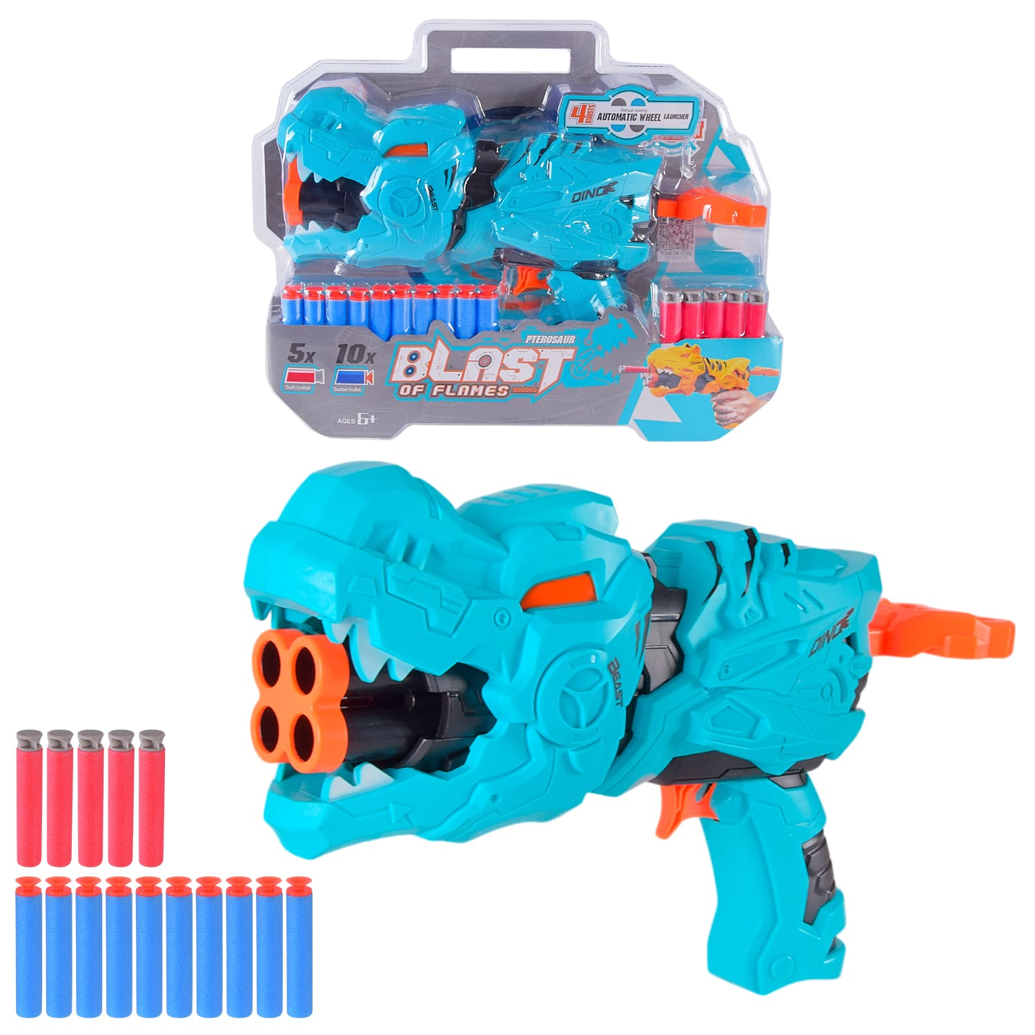 Пістолет арт. XH951-1 (36шт/2) паралон.кулі,2 кольори,короб. 38*30*9см