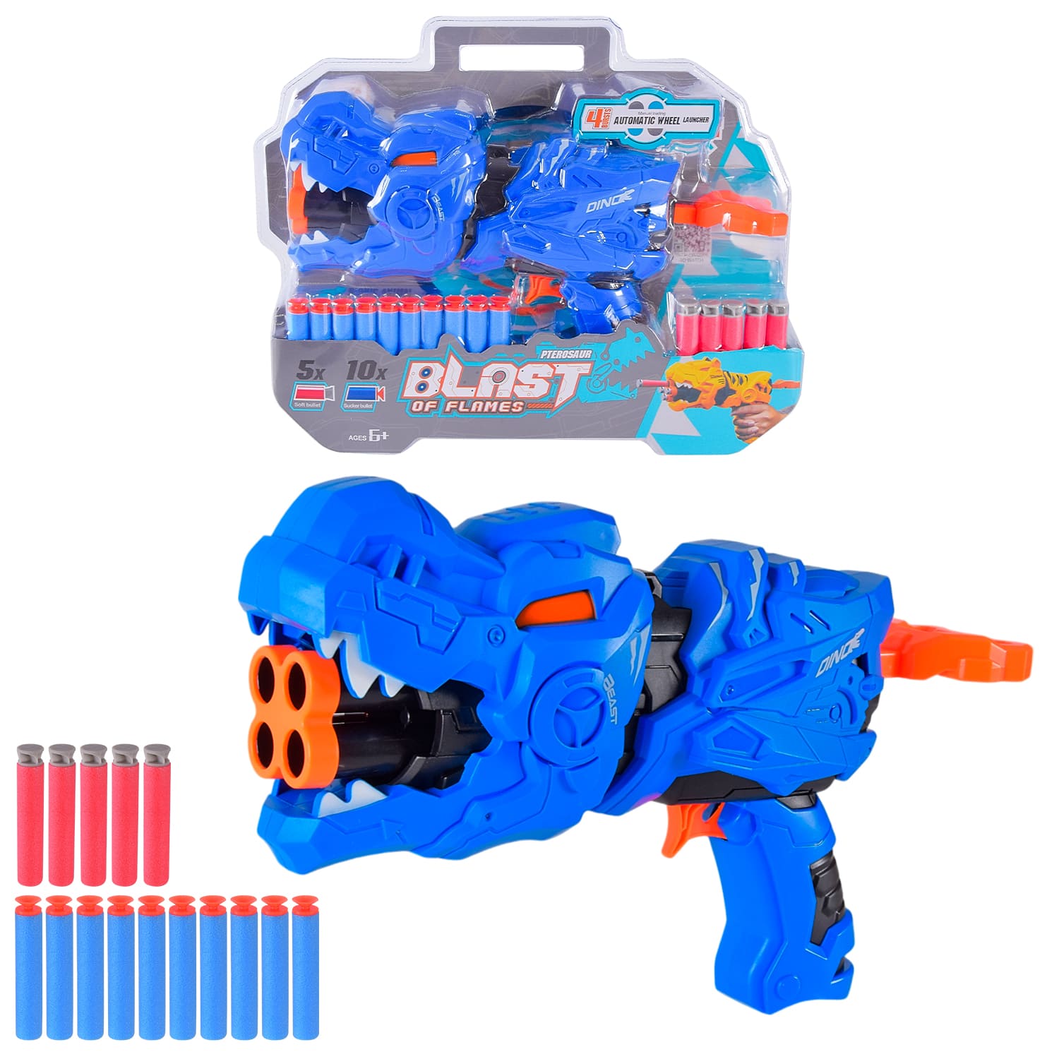 Пістолет арт. XH951-1 (36шт/2) паралон.кулі,2 кольори,короб. 38*30*9см