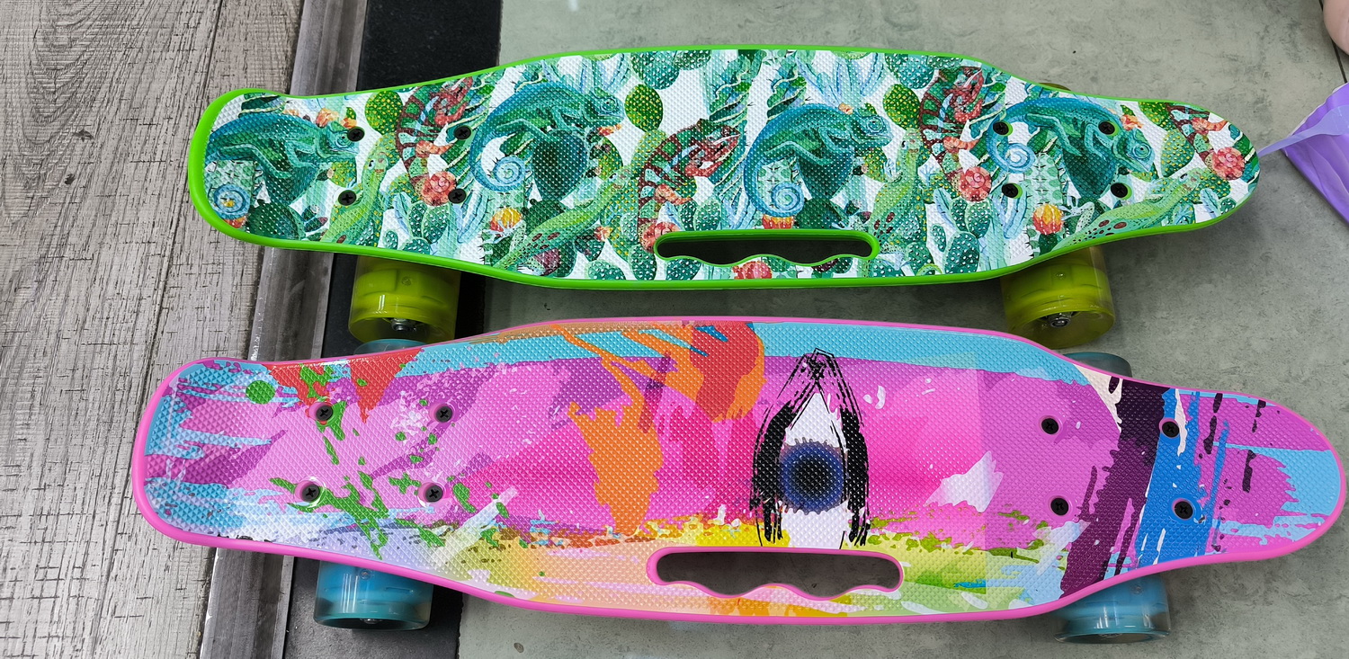 Пенні борд арт. SC25147 (8шт) 56*15 см колеса PU свiтяться, мікс 8 видів, у плівці