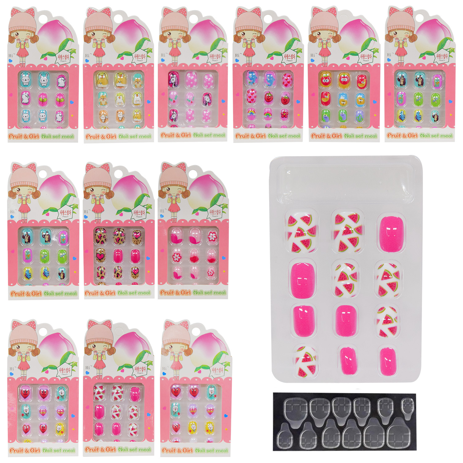Аксесуари для дівчат арт. CN-107 (CN-112) (480шт) накладні нігті, на клейкій основі,мікс видів. 12 шт упак., ціна за 1 шт короб. 7*11см