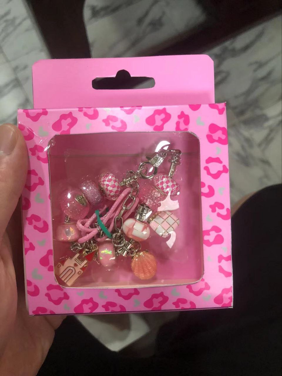 Набір аксесуари для дівчат арт. B4345 (60шт) мікс 6 видів,укр. упаковка, браслет+підвіска на шию типу пандора,в прозорому кейсі, короб. 9*9*2 см