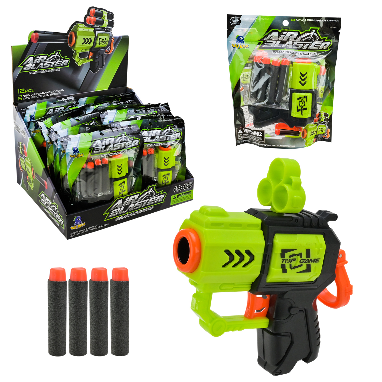 Пістолет арт.118A-1 (192шт/2) з паралон.кулями,16уп по12 шт в дисплеї 28*24,3*18,3,пакет 19,5*16*4,3см