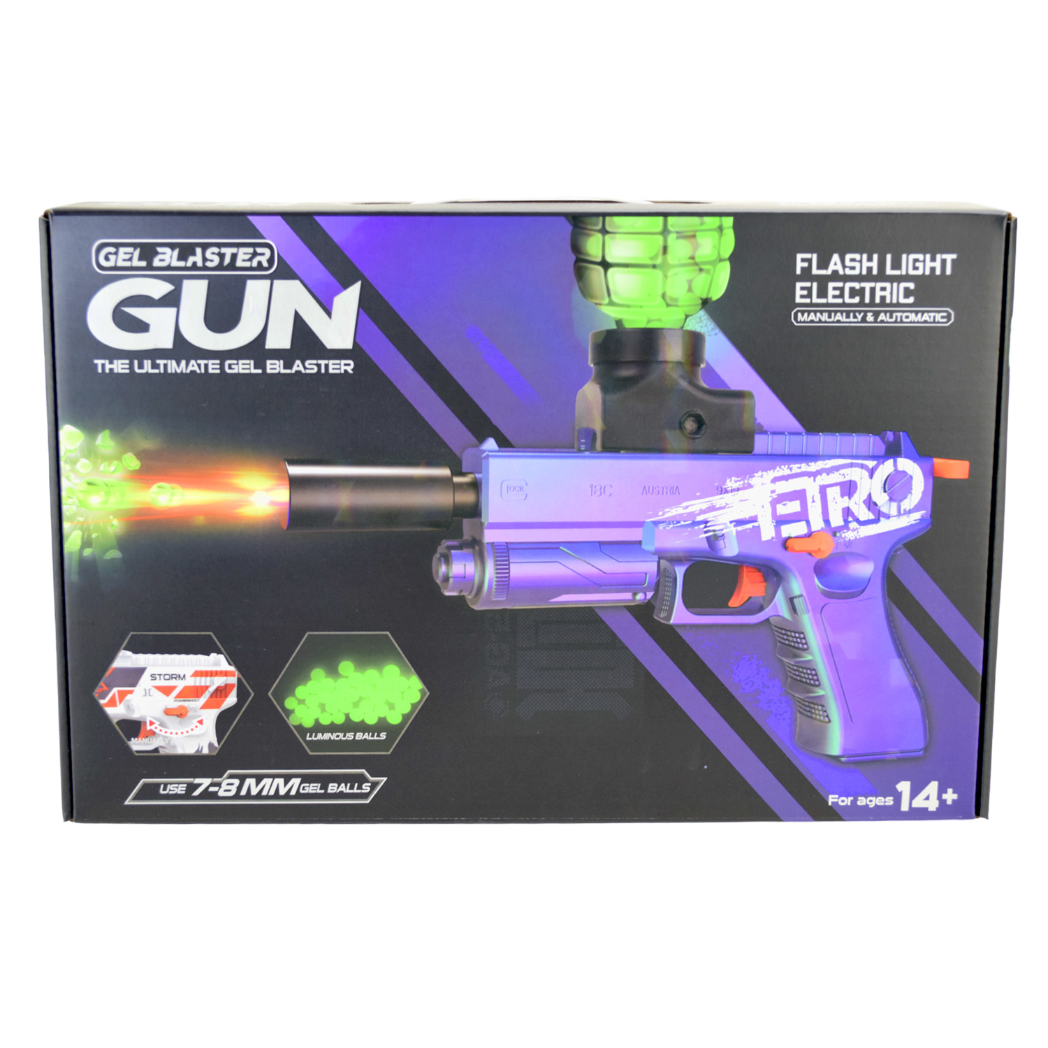 Пістолет арт. 623-1 (36шт) гель.кулі,акумулятор,короб. 35,7*23*7см