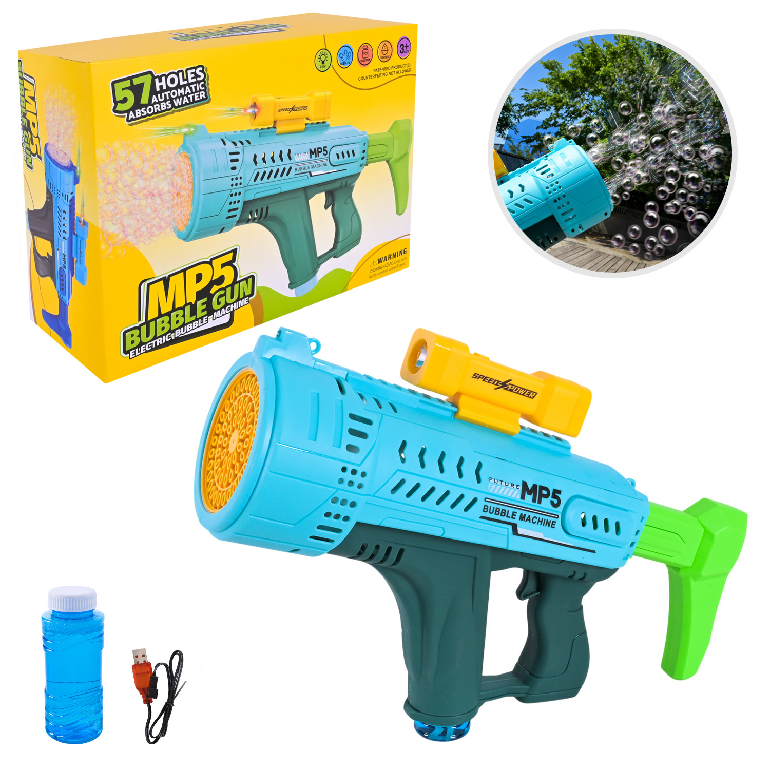 Мильні бульбашки арт. KB1312 (18шт)  пістолет на акум. батар. короб.33,5*12*24 см