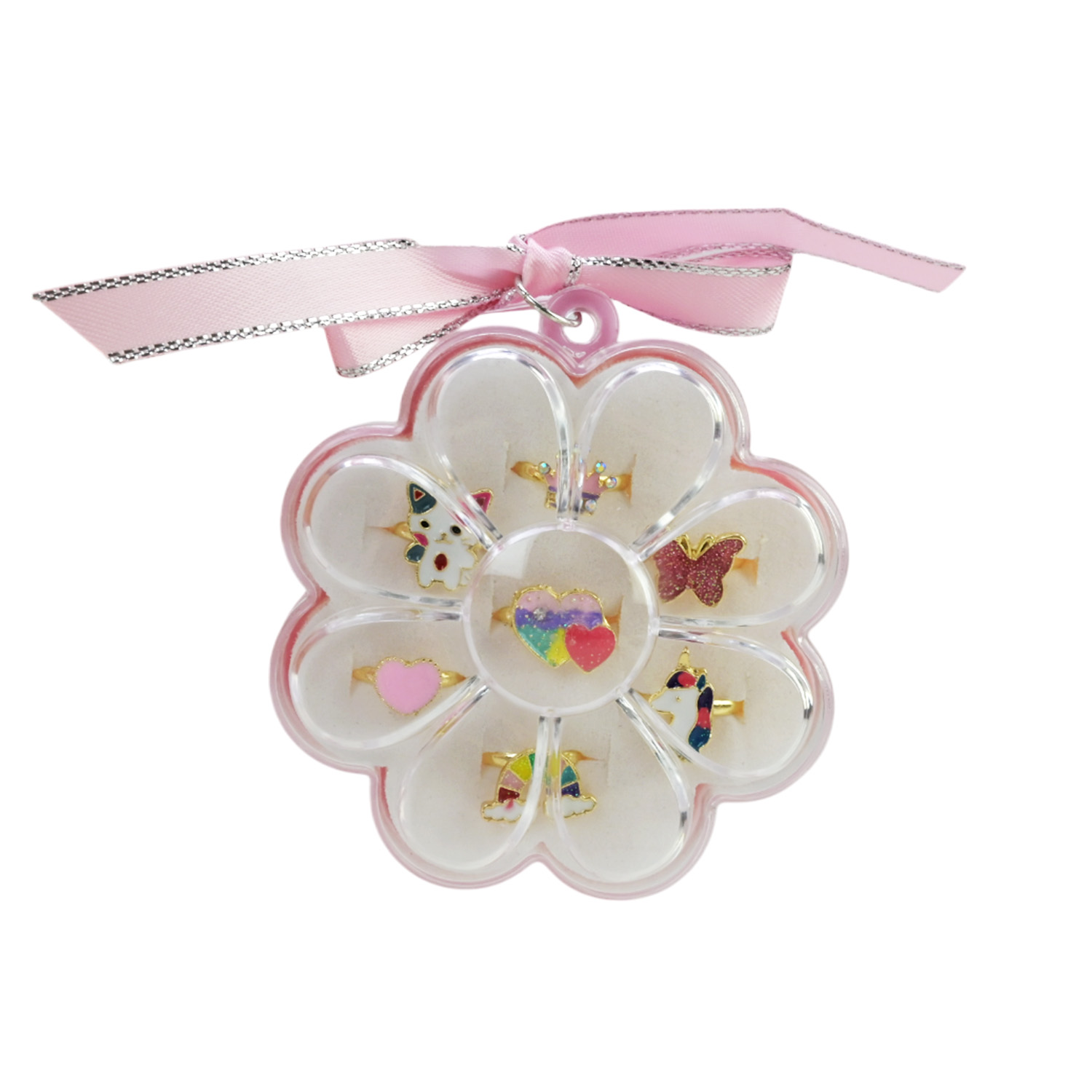 Набір аксесуари для дівчатBeauty star арт. B4364 (100шт) набір кілець, мікс 7 видів короб. 7*7*3см у великому пакеті 29*16*6 см