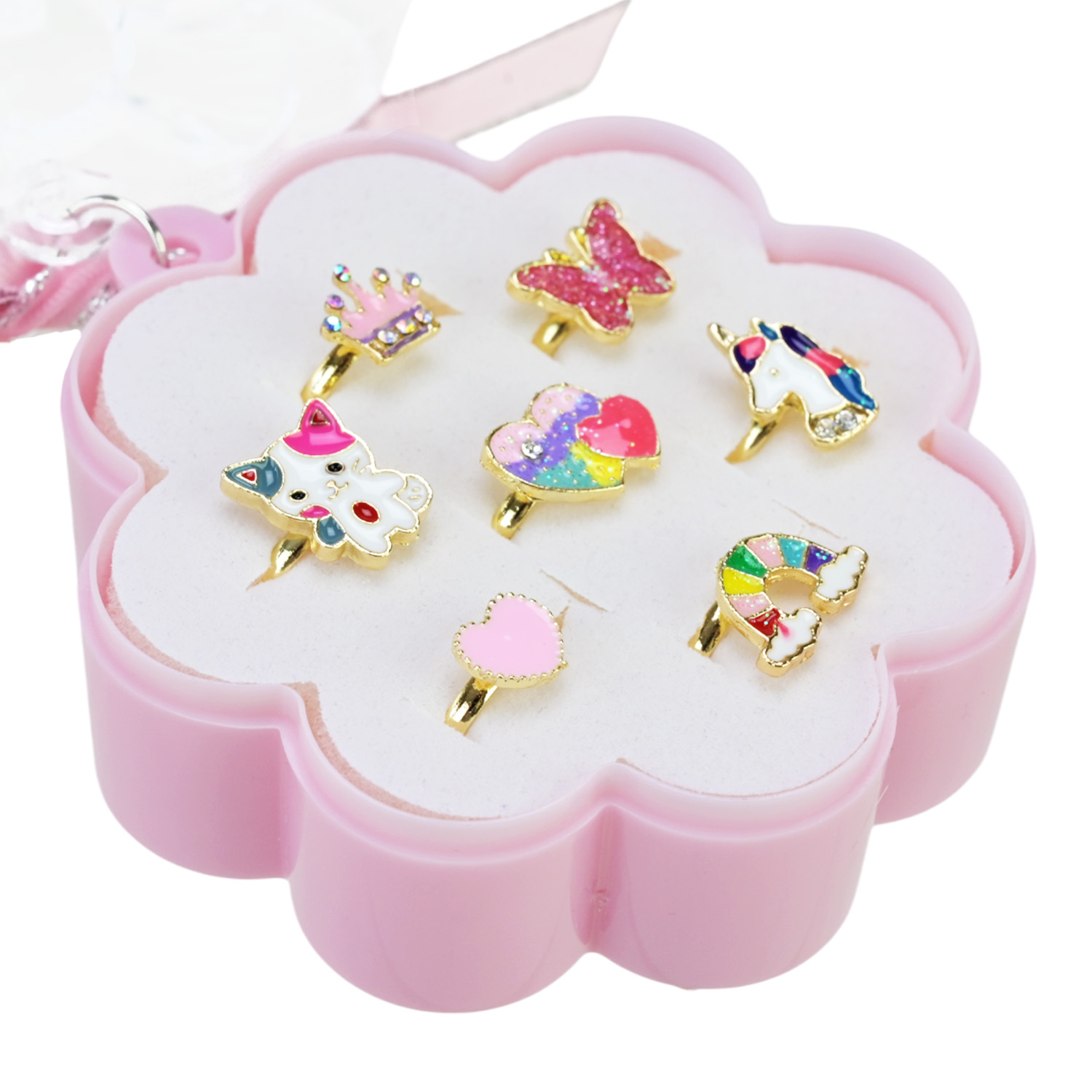 Набір аксесуари для дівчатBeauty star арт. B4364 (100шт) набір кілець, мікс 7 видів короб. 7*7*3см у великому пакеті 29*16*6 см