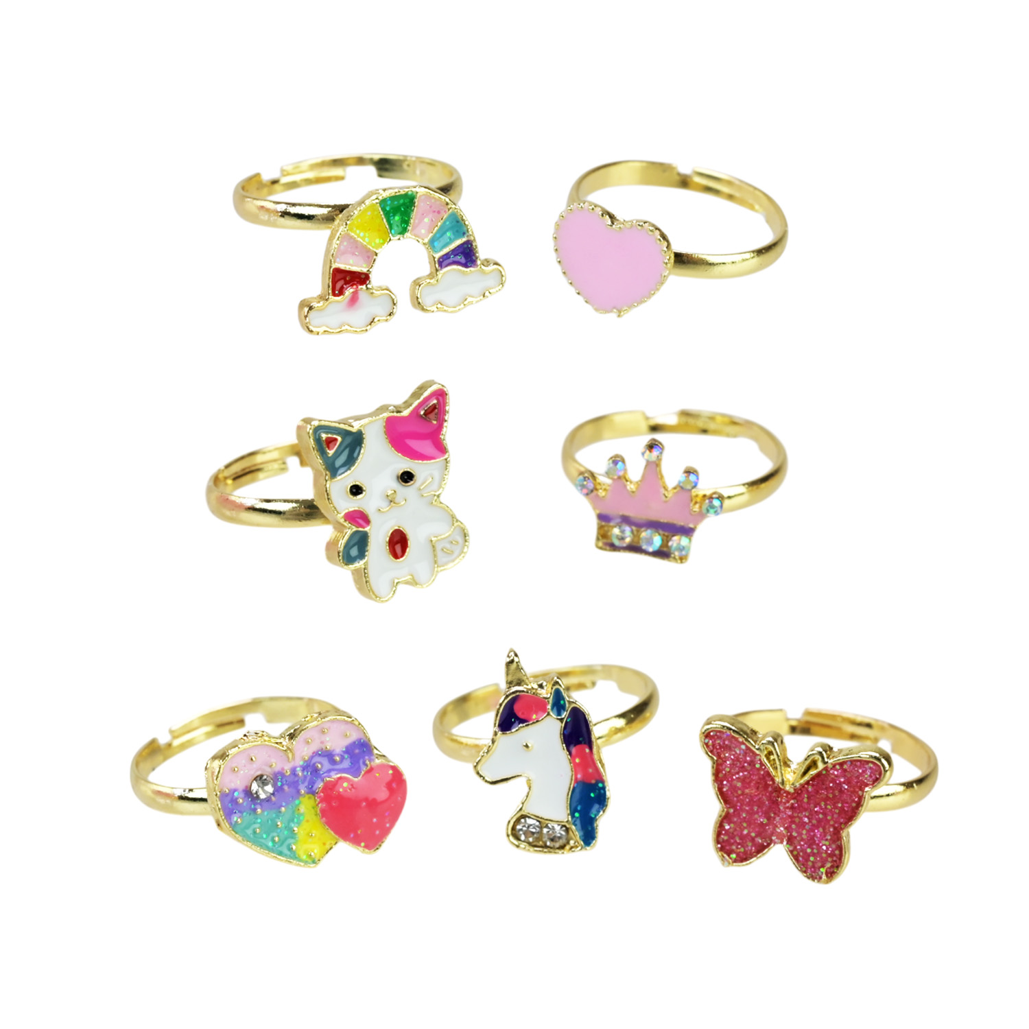 Набір аксесуари для дівчатBeauty star арт. B4364 (100шт) набір кілець, мікс 7 видів короб. 7*7*3см у великому пакеті 29*16*6 см