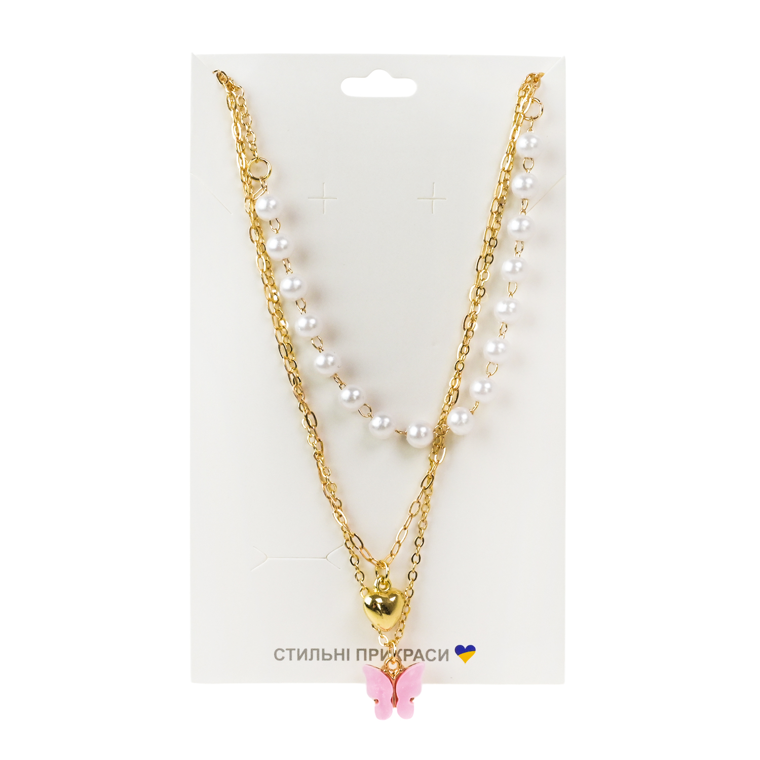 Набір аксесуари для дівчат арт. B4365 (120шт) намисто, мікс видів планш. 14*8см у великому пакеті 29*15 см