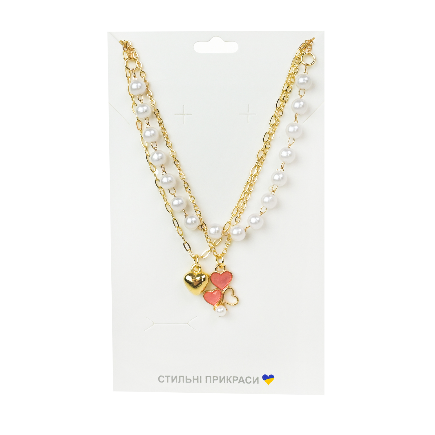 Набір аксесуари для дівчат арт. B4365 (120шт) намисто, мікс видів планш. 14*8см у великому пакеті 29*15 см