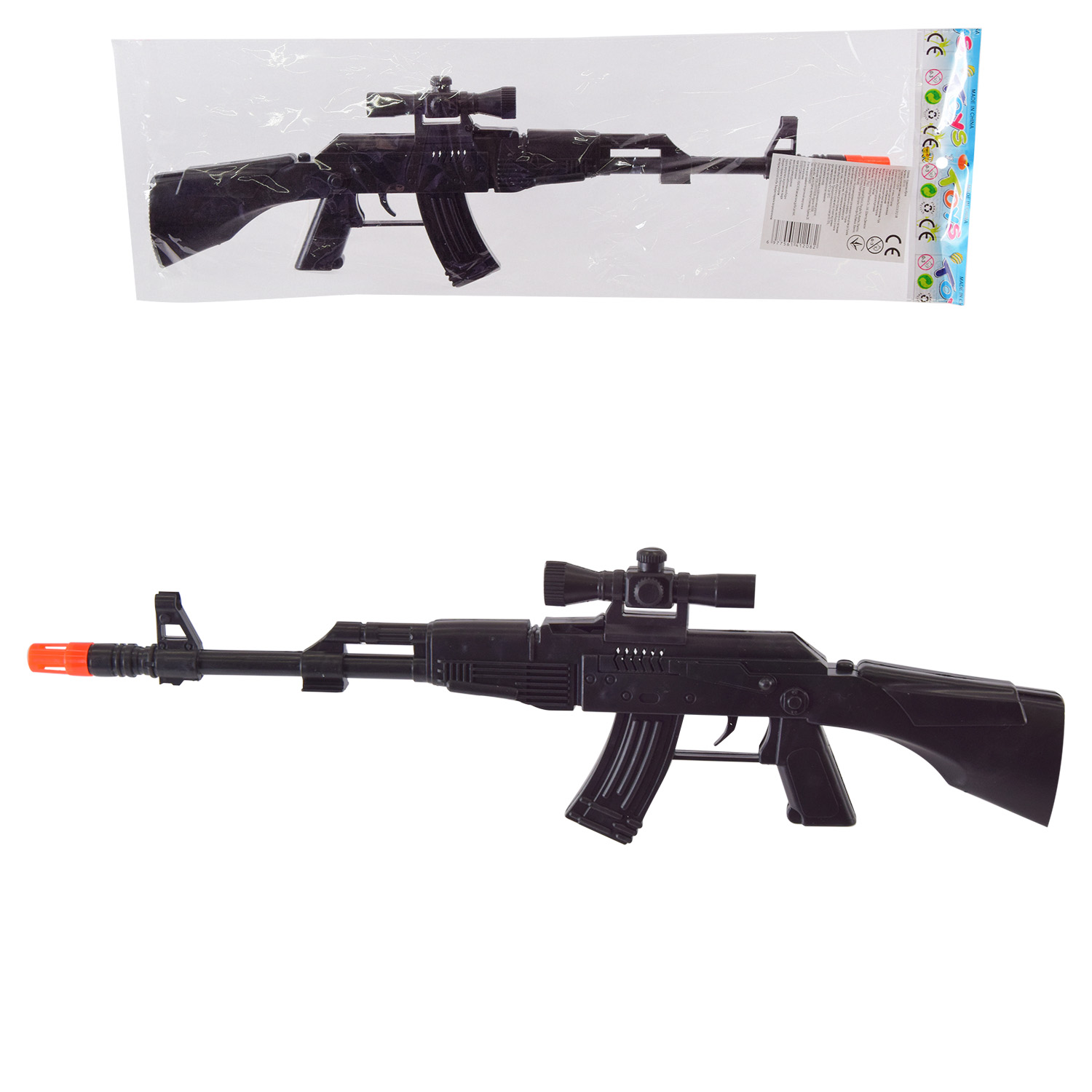 Автомат-трещітка арт. 777-11 (360шт/2)  пакет Розмір іграшки: 45,5*13см. Розмір упаковки : 47,5*16см