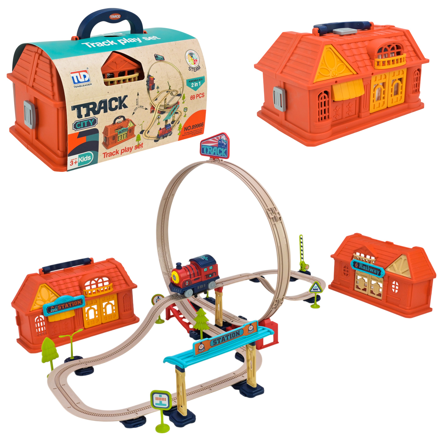 Трек арт. 89966 (48шт/2)  батар  валіза 23*14,5*12,5см