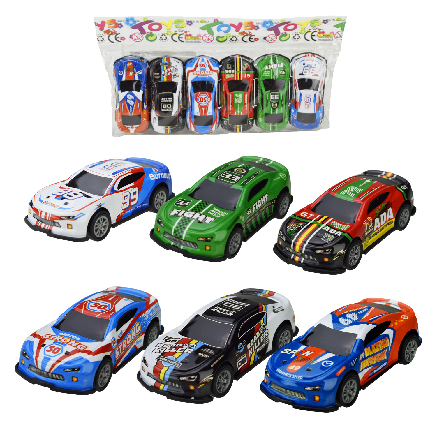 Набор метало-пластиковых машин арт. 123-4G (480шт/2) в пакете 22*11см