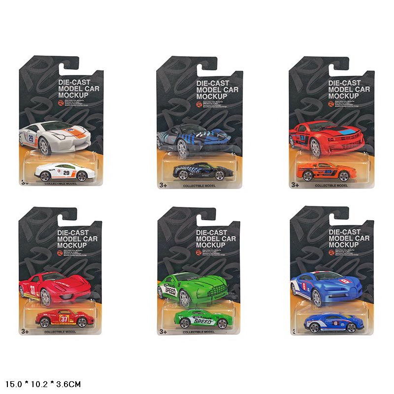 Машинки метал.арт HC8854A (480шт/2) 6 видов,на планшетке 15*10,2*3,6см