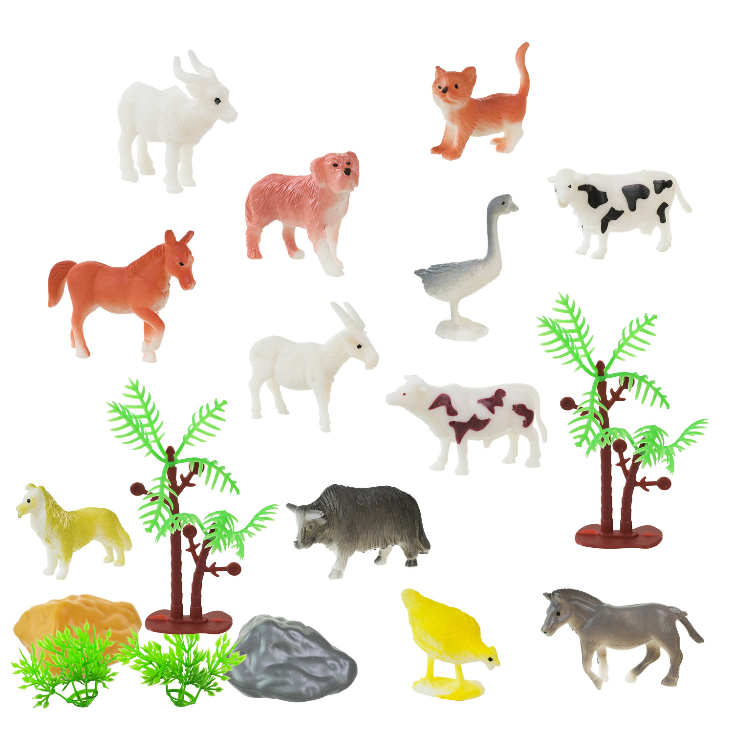 Тварини у колбі арт. 303-304 (360шт) свійськи, 30уп по12 шт,ціна за шт,р-р 5*5*20см, у боксі 20,8*16*21см.