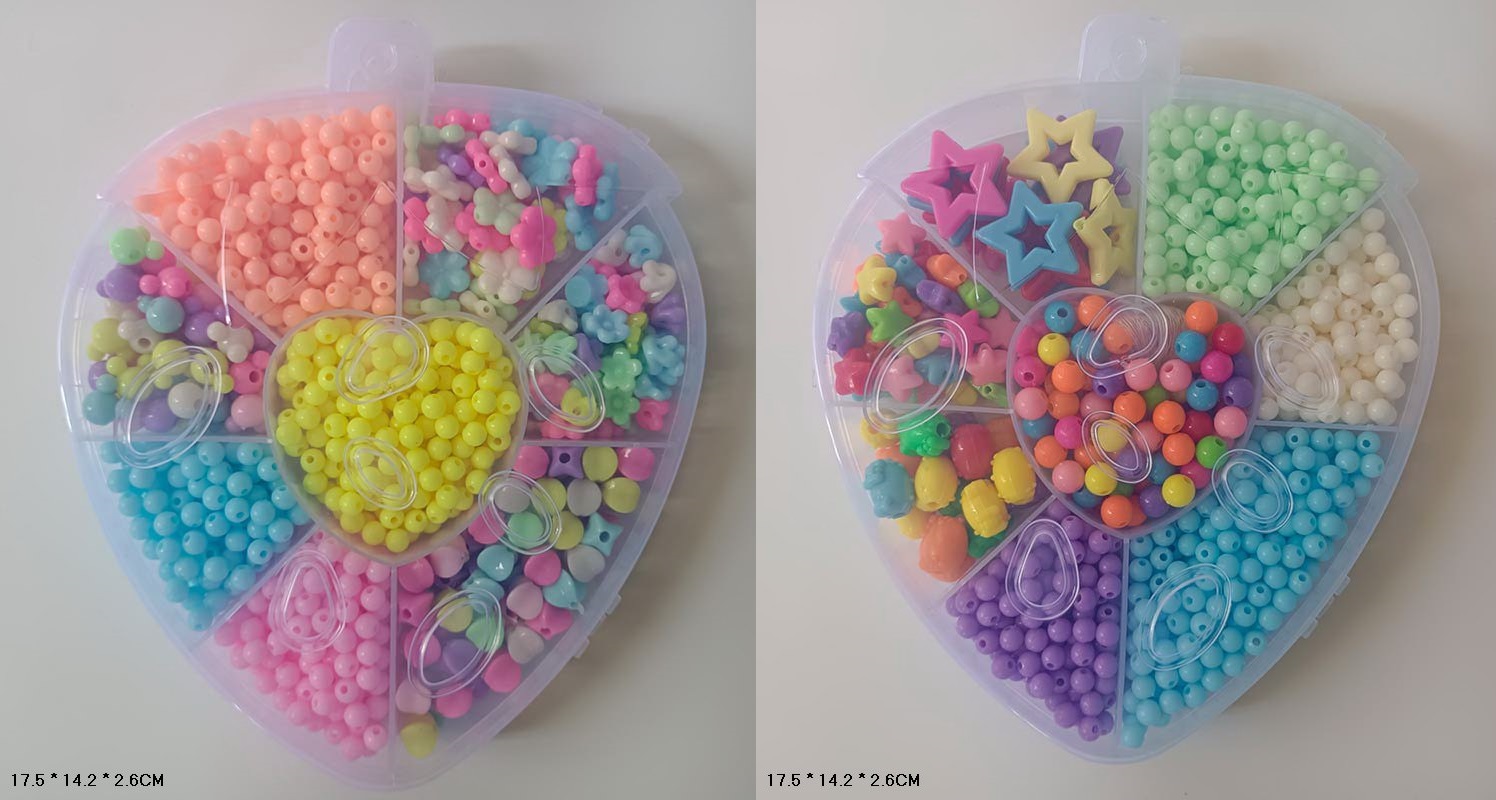 Бісер арт. D5883-8A/8B (144шт/2) 2 вида микс,намистини нестандартні форми, короб 17,5*14,2*2,6см