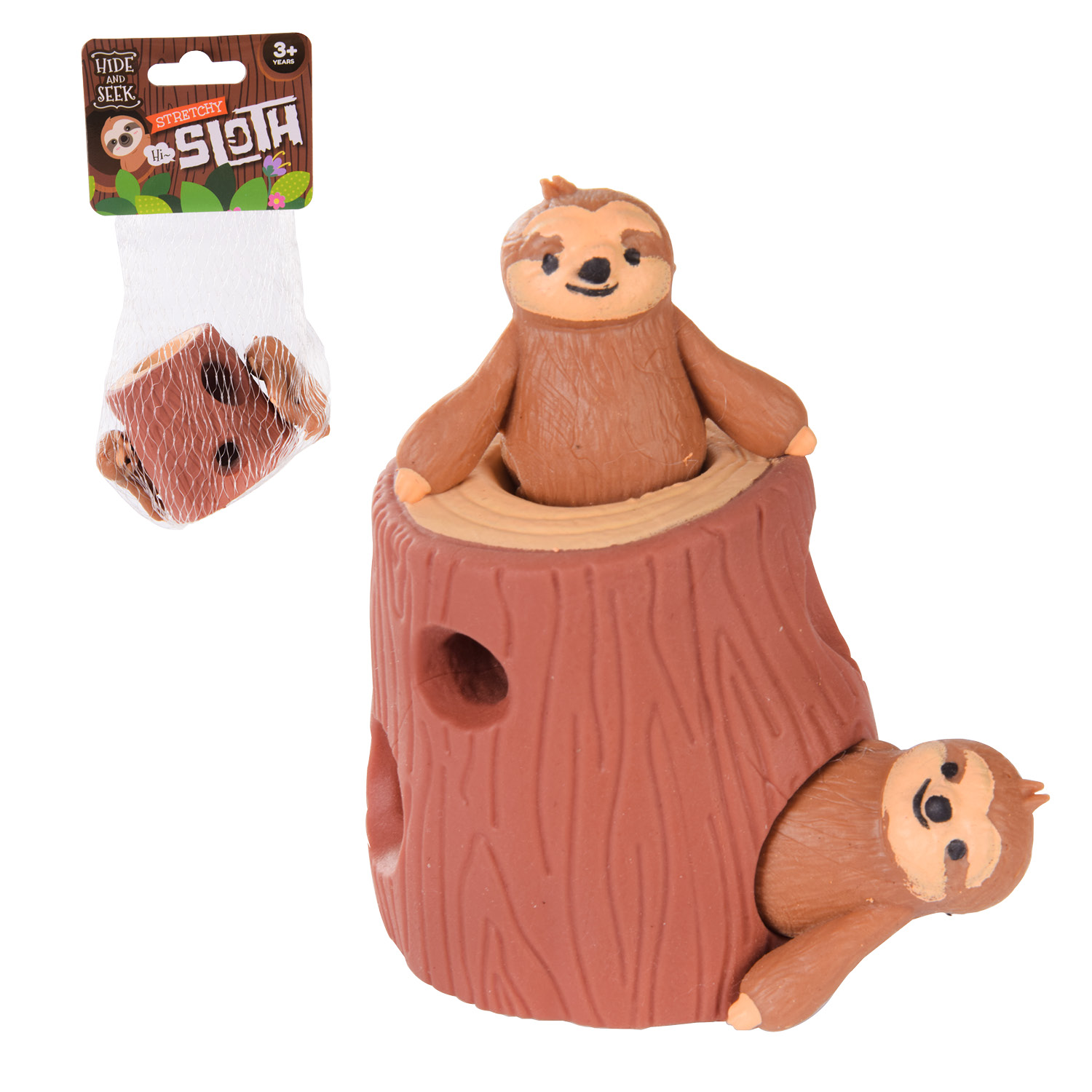 Антистрес арт. 80-9591 (288шт/12) стрейчові лінивці в дуплі, сітці, р-р іграшки – 5.5*5*4.5 см, р-р лінивця – 4 см/ціна за шт/