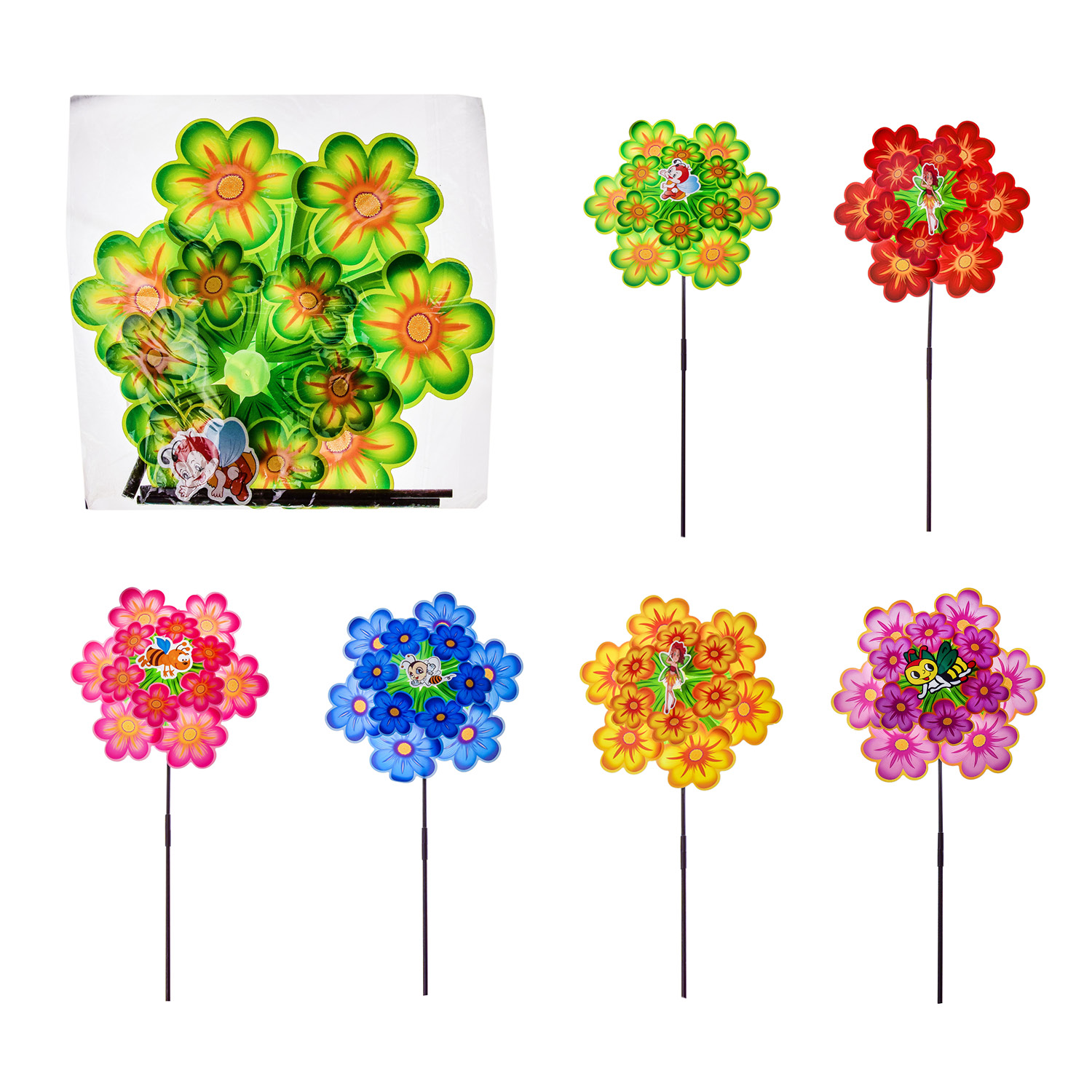 Вітрячок арт. V2102 (140 шт) 6 видів, 34 см