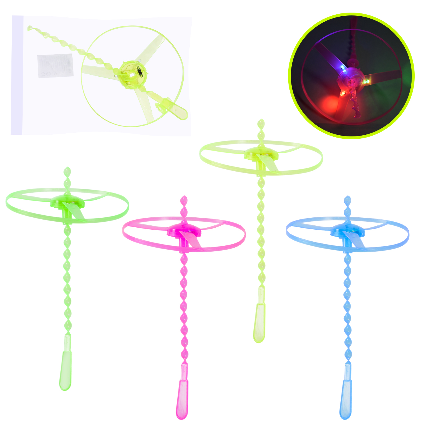 Запускалка арт. LS3658 (600шт)  зі світлом,17 см,4 кольори у пакеті