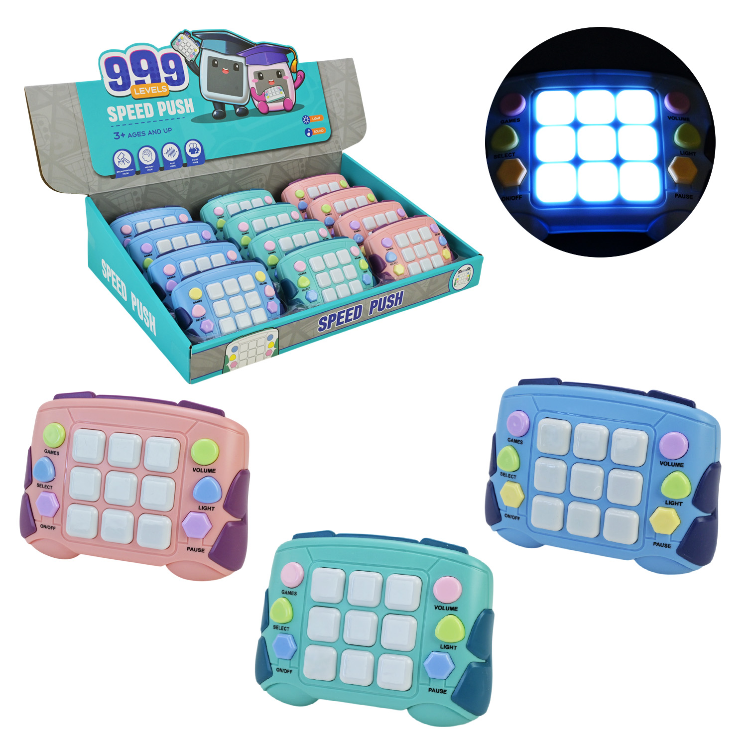 Іграшка "Натискай швидко" арт. Y3 (144шт/2) 3 кольори мікс, р-р 11,8*10см, 12 боксів по 12шт, бокс 39*27*9 см