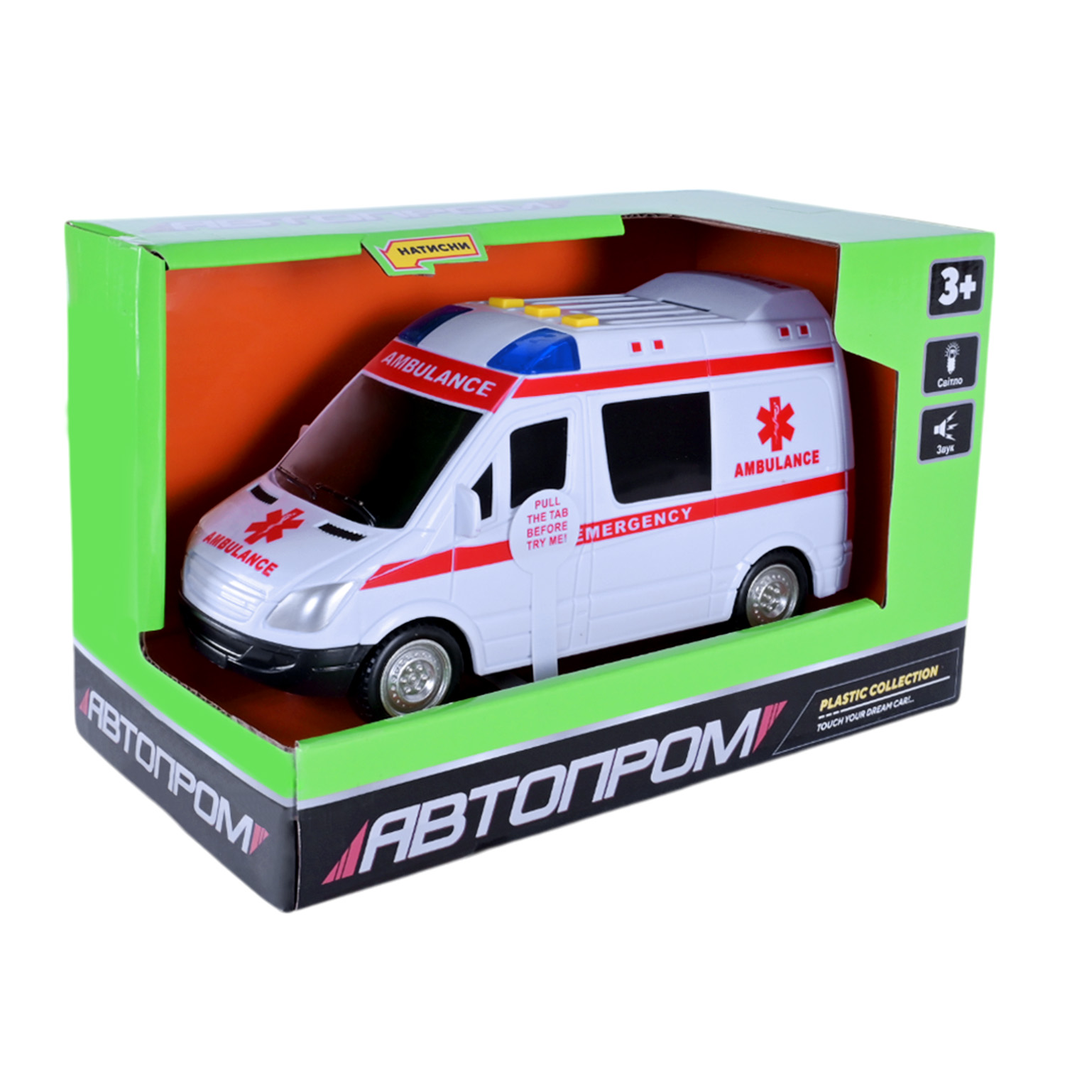 Машина АВТОПРОМ арт. 7994 (48шт) батар. світ., звук, короб.21*13*11см