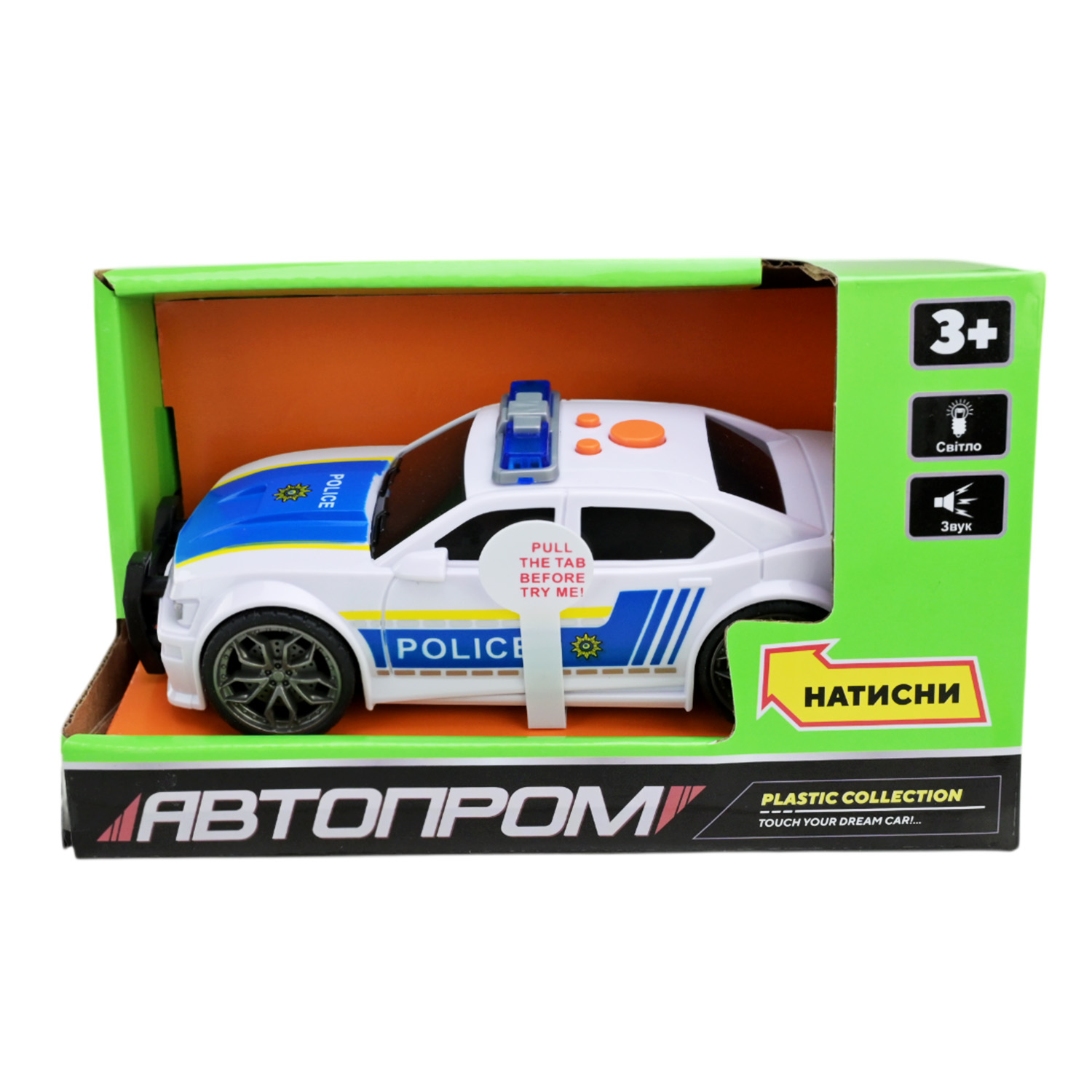 Машина батар.арт.7997 (48шт) "АВТОПРОМ" свет,звук,в кор. 18*10,5*8,5см