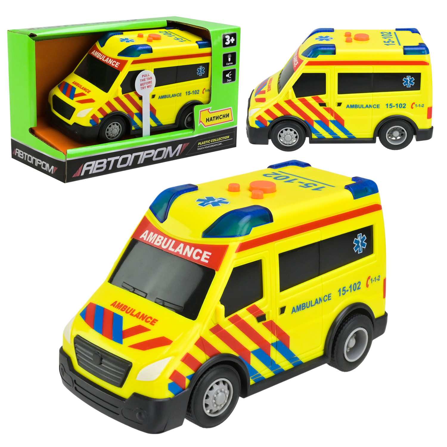 Машина АВТОПРОМ арт. 7998 (48шт) батар. світ., звук, короб.18*10,5*8,5см