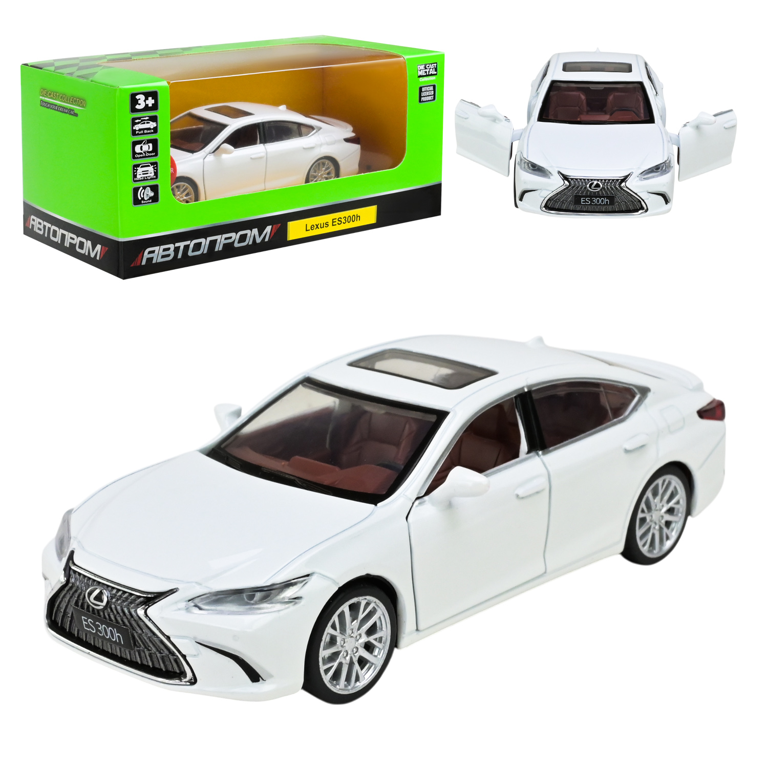 Машина металл 68713 (48шт/2) "АВТОПРОМ",1:35 "Lexus ES300h",батар, свет,звук,откр.двери,в коробке 18*9*8 см